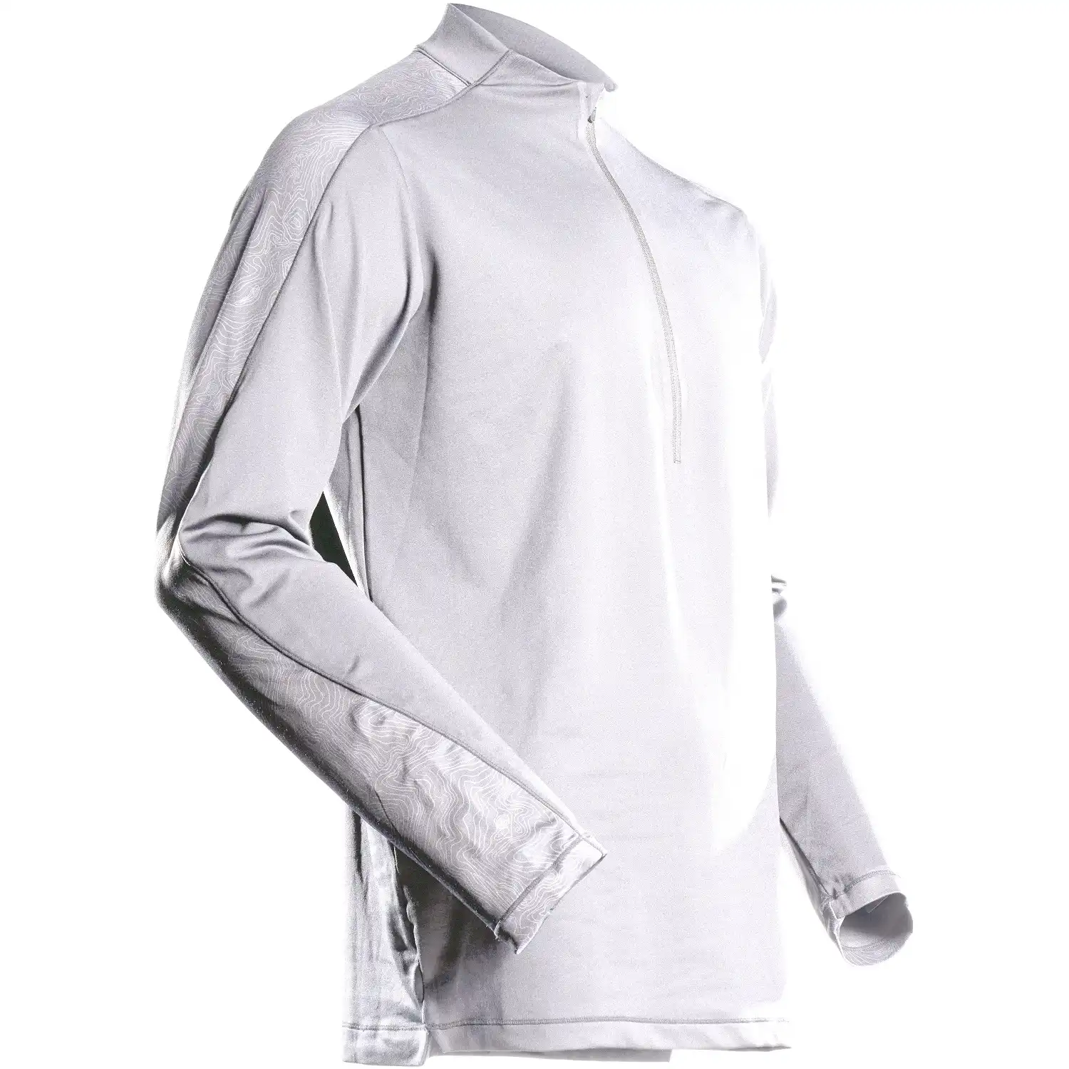 Zip-Langarmshirt "22681-618" Customized in XXL, Weiß - Thumbnail 1