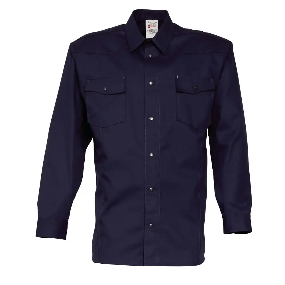 Hemd Langarm "1655" Basic in marine, L - Bild 1