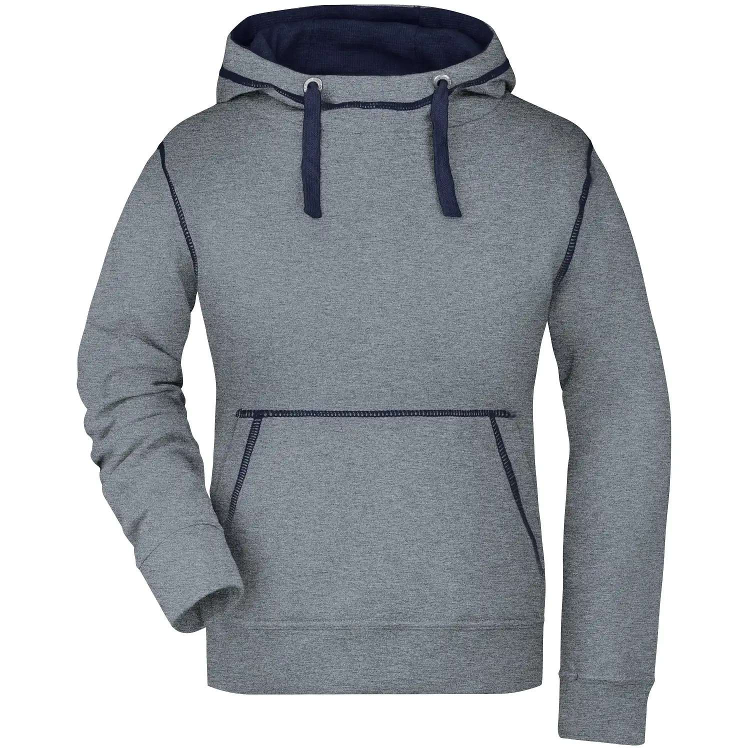 Damen Lifestyle Kapuzen-Sweatshirt "JN960" in grey-melange, XL - Thumbnail 1