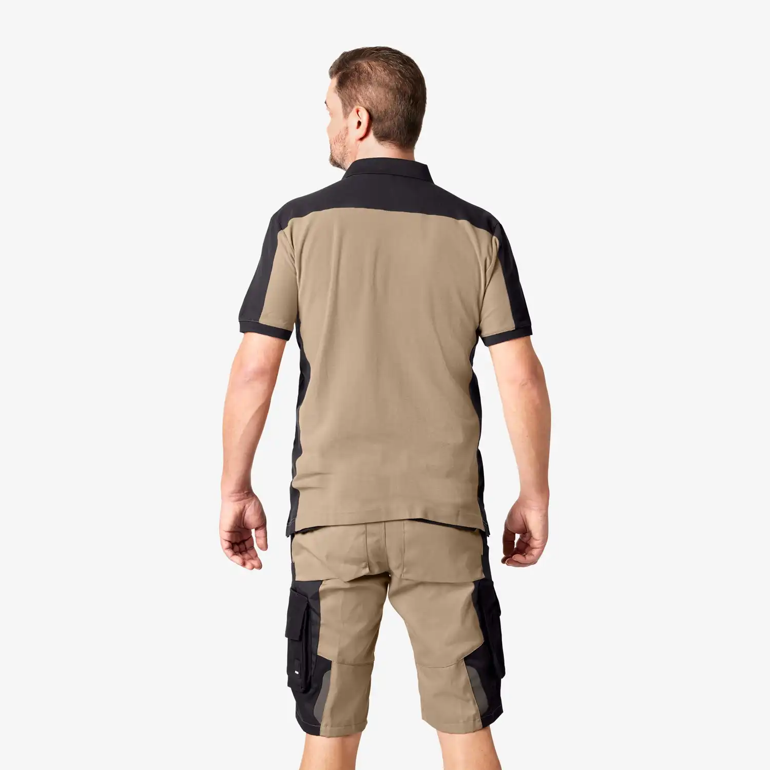 Polo-Shirt zweifarbig "KONRAD" in beige/schwarz, XXL - Thumbnail 2