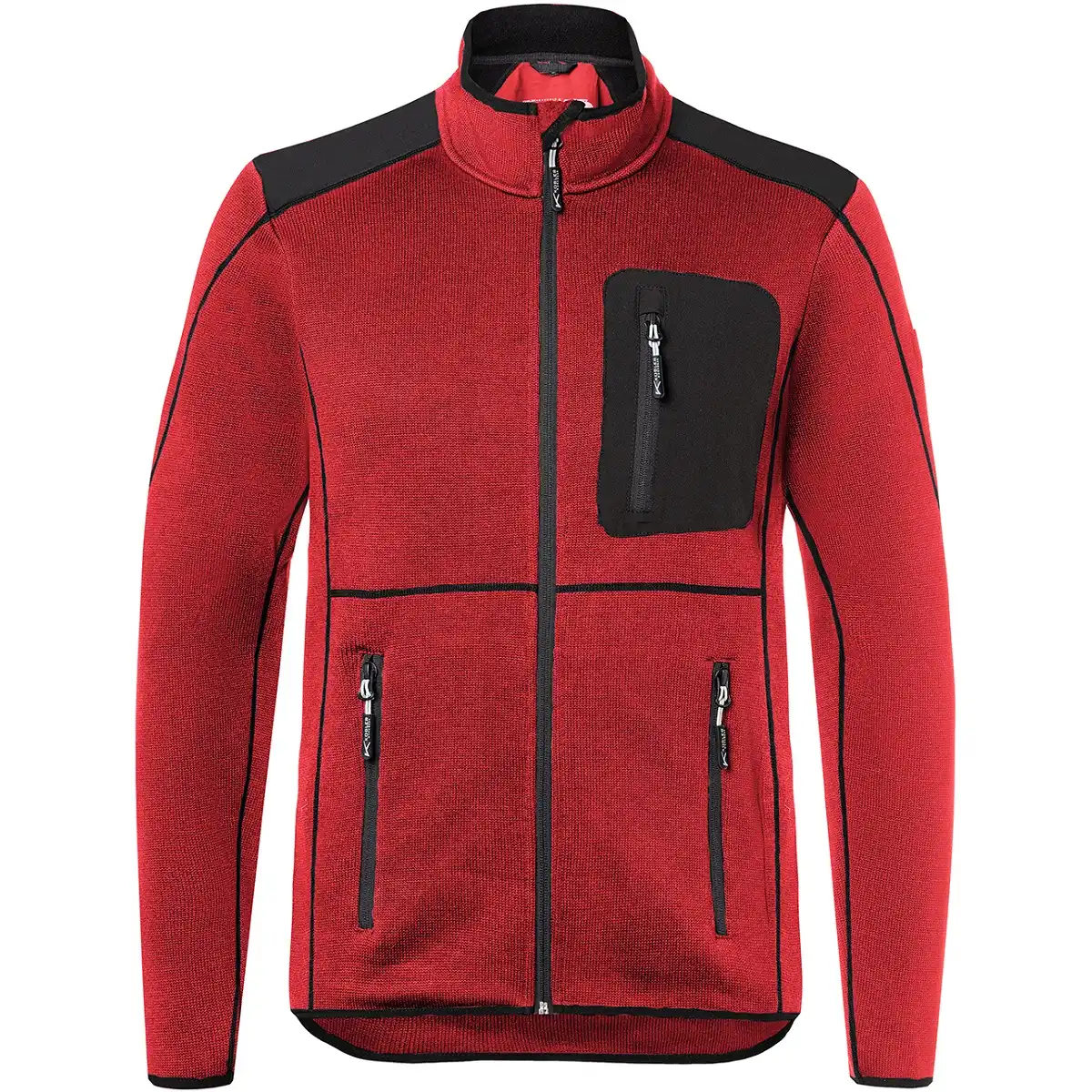 Strickjacke "1443 6339" Weather in mittelrot/schwarz, 4XL - Thumbnail 1