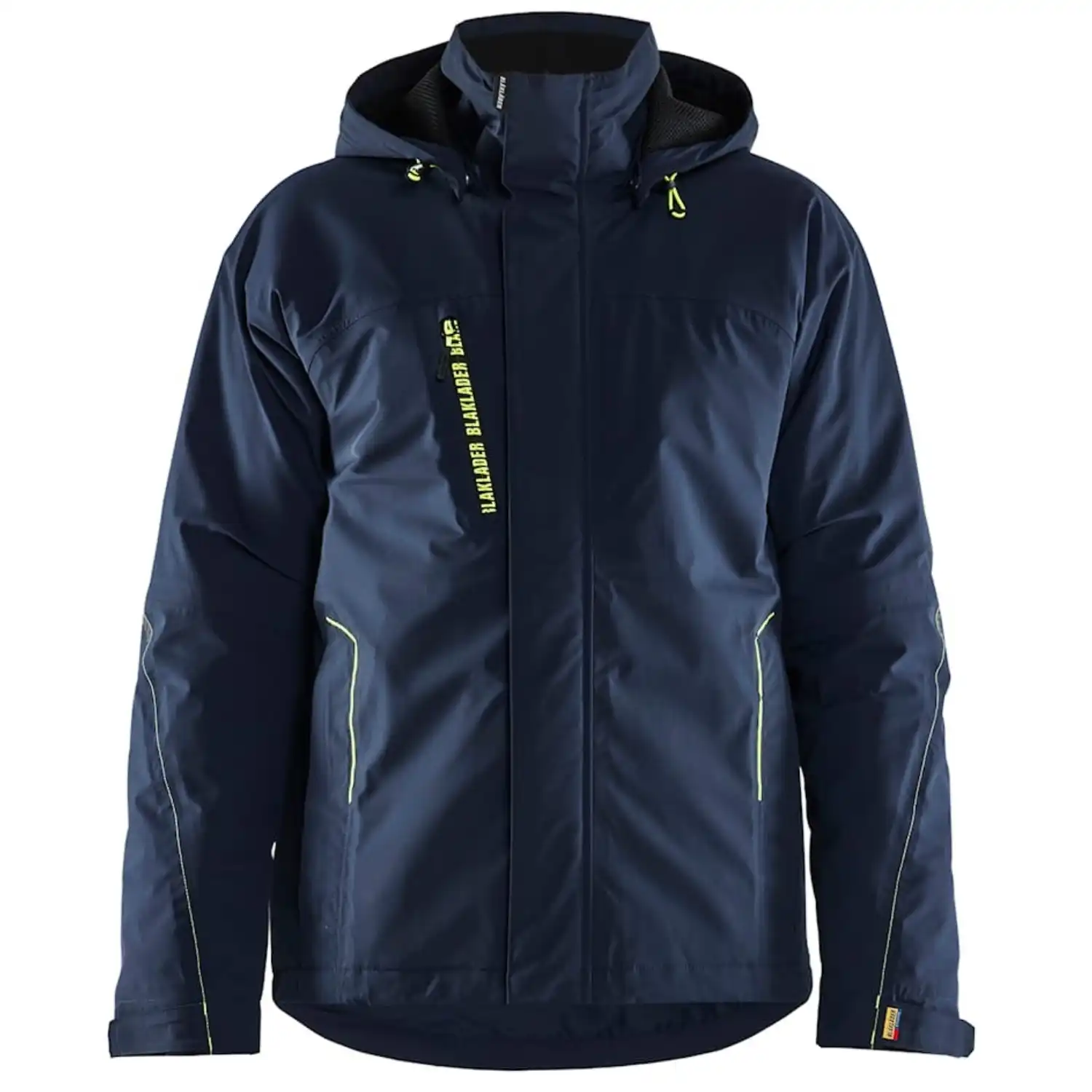 Stretch Winterjacke "4484" in dunkelmarine/gelb, M - Thumbnail 1