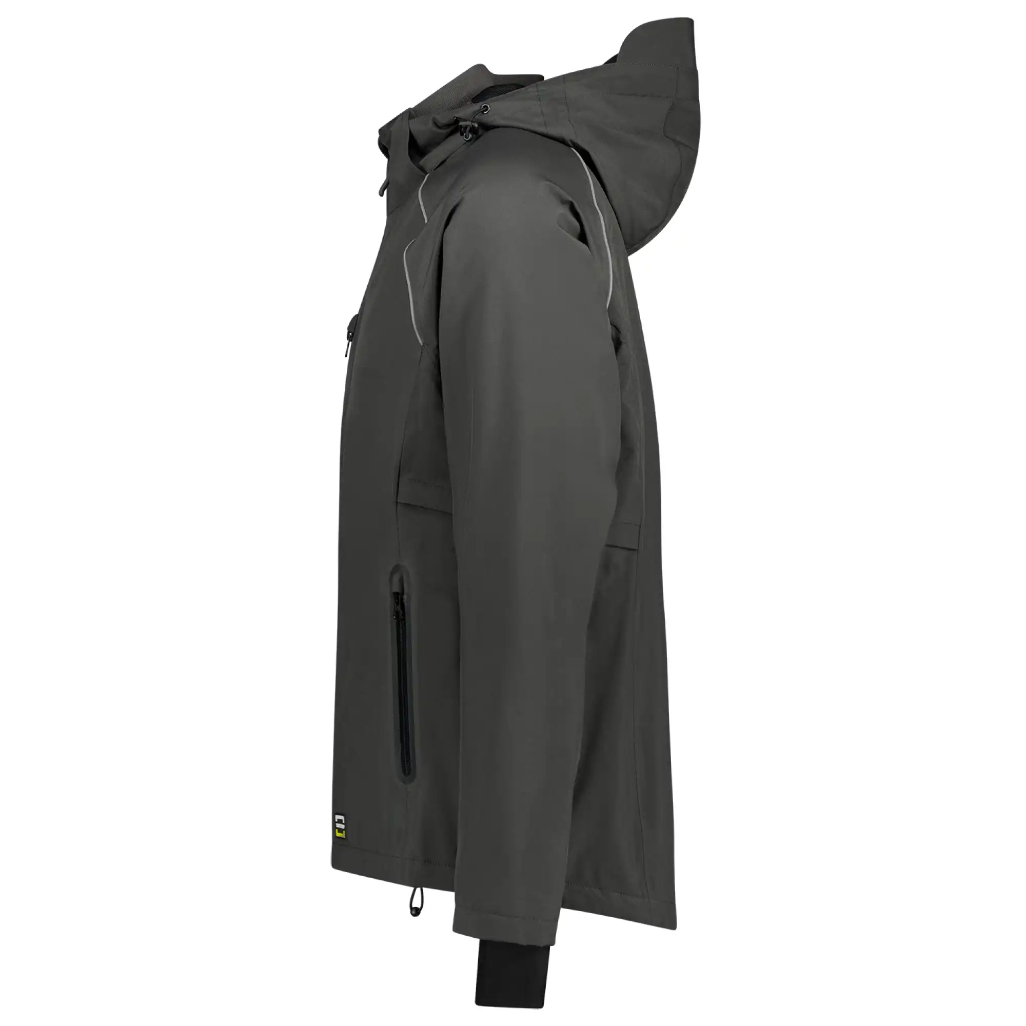 Hardshell Regenjacke "402018" Workwear in dark grey, XL - Thumbnail 3