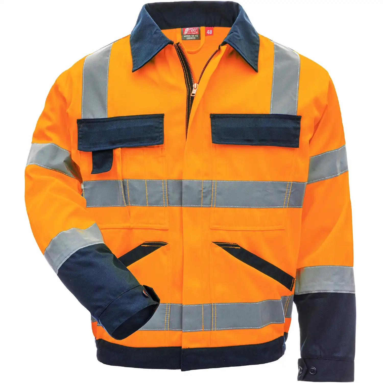 Warnschutz Arbeitsjacke "MOTION TEX VIZ" in orange/marine, 48 - Thumbnail 1