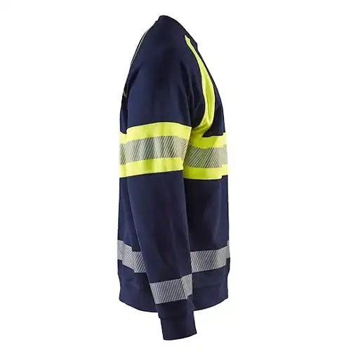 Warnschutz Pullover "3359" in marine/gelb, 3XL - Thumbnail 4