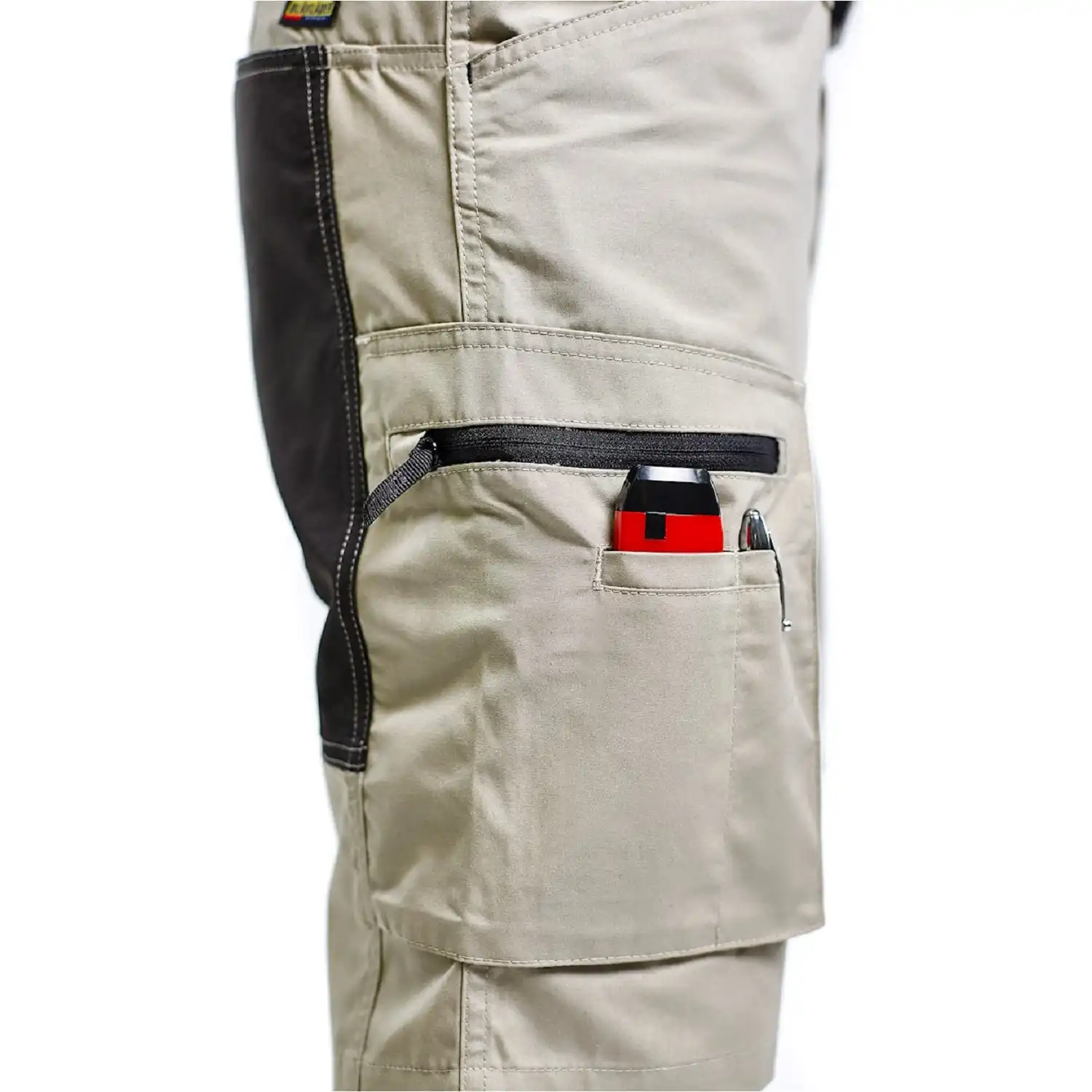 Service Bundhose "1459-1845"  166 g/m² in khaki/Schwarz, 50 - Thumbnail 4