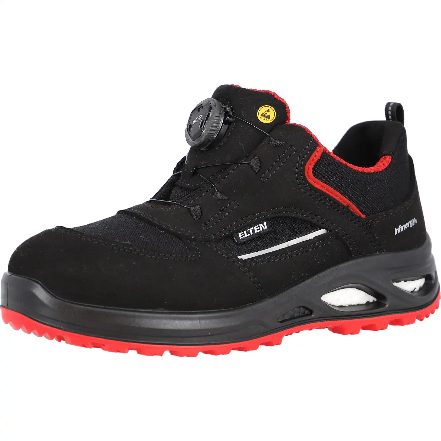Damen Sicherheitshalbschuhe S3 "HANNAH XXTL BOA® BLACK-RED LOW" ESD WELLMAXX in 38 - Thumbnail 1