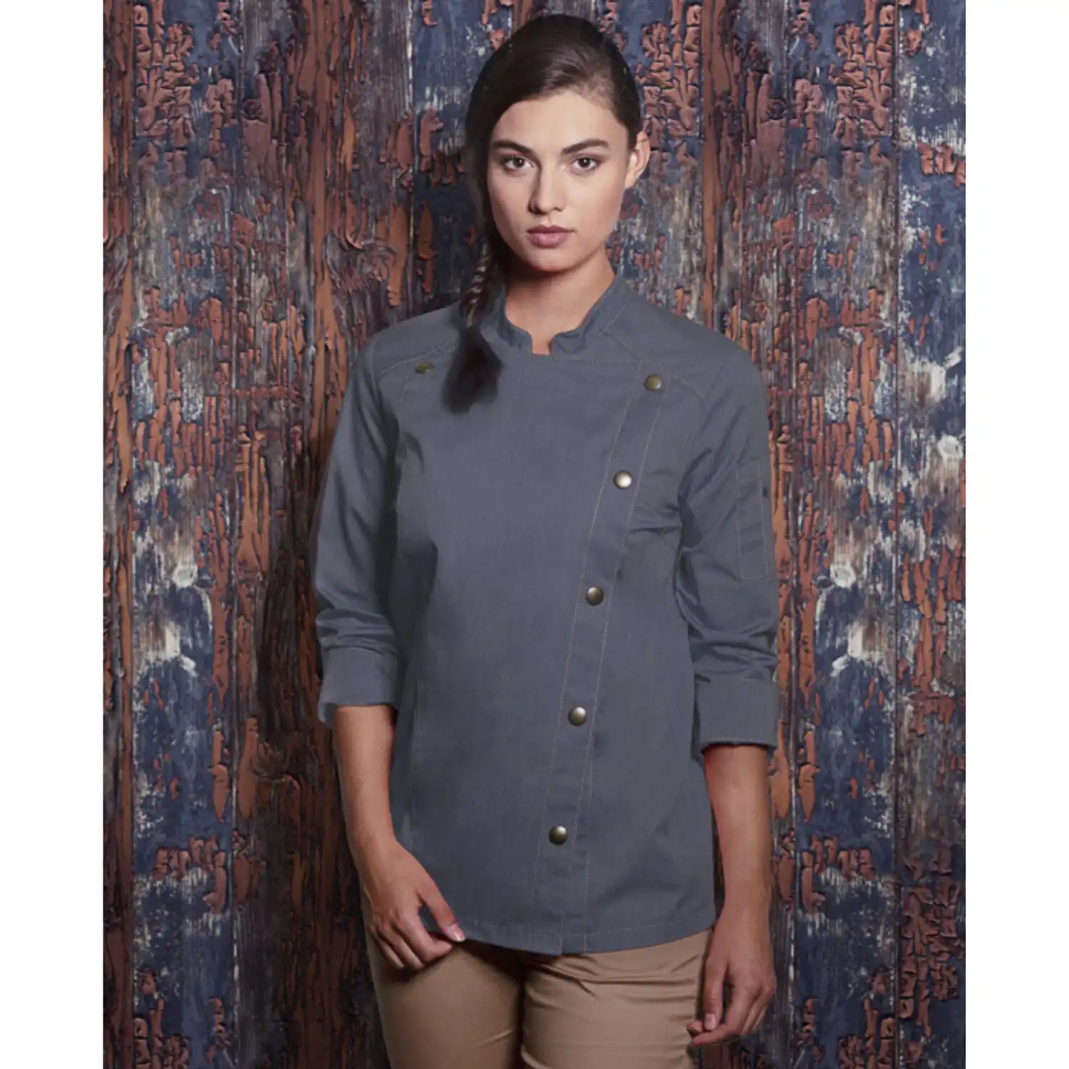 Damen Kochjacke Jeans "JF 20" in 34, vintage schwarz - Thumbnail 6