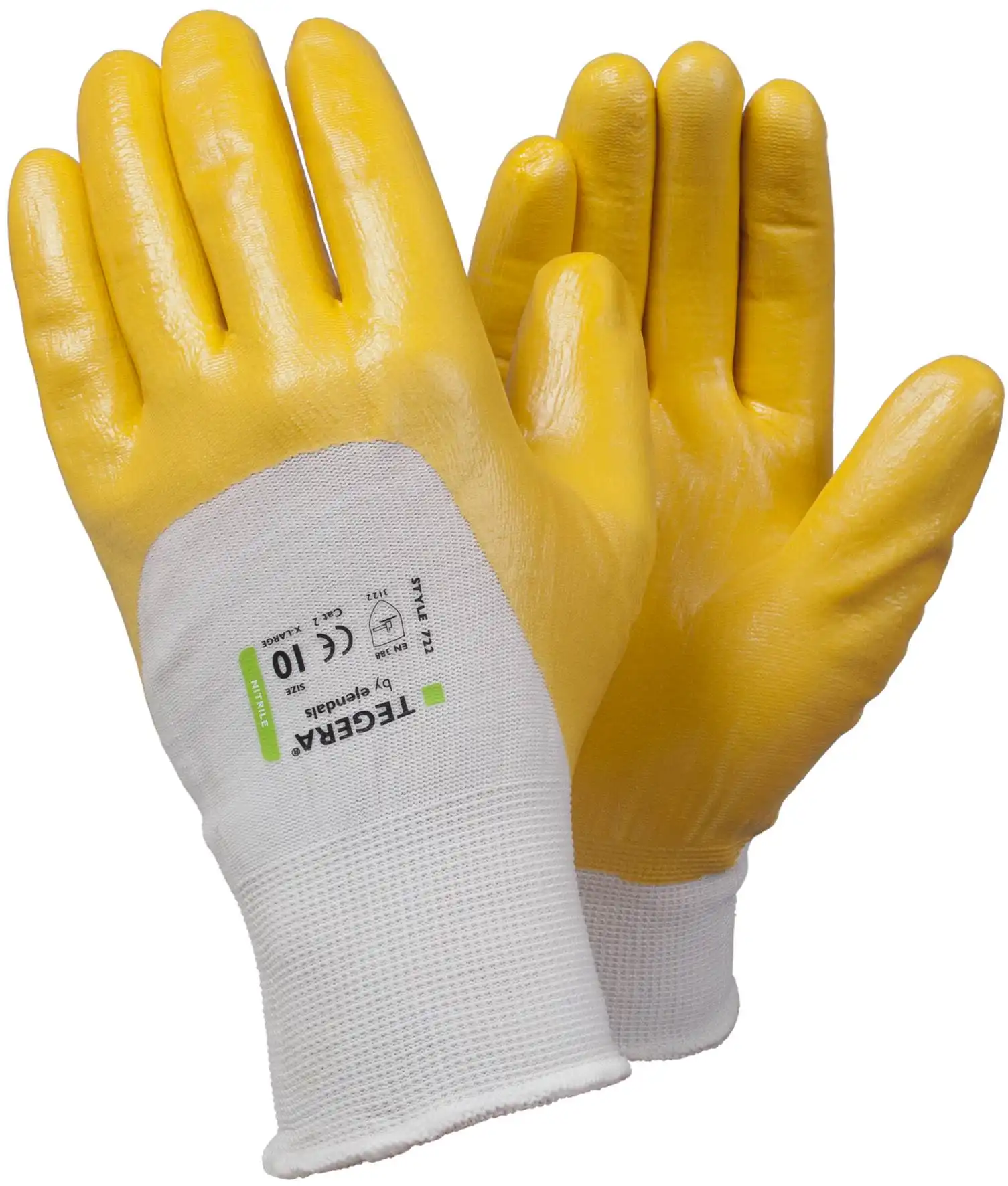 Nitril Polyester-Arbeitshandschuhe 722 gelb in 9 (L) - Thumbnail 1