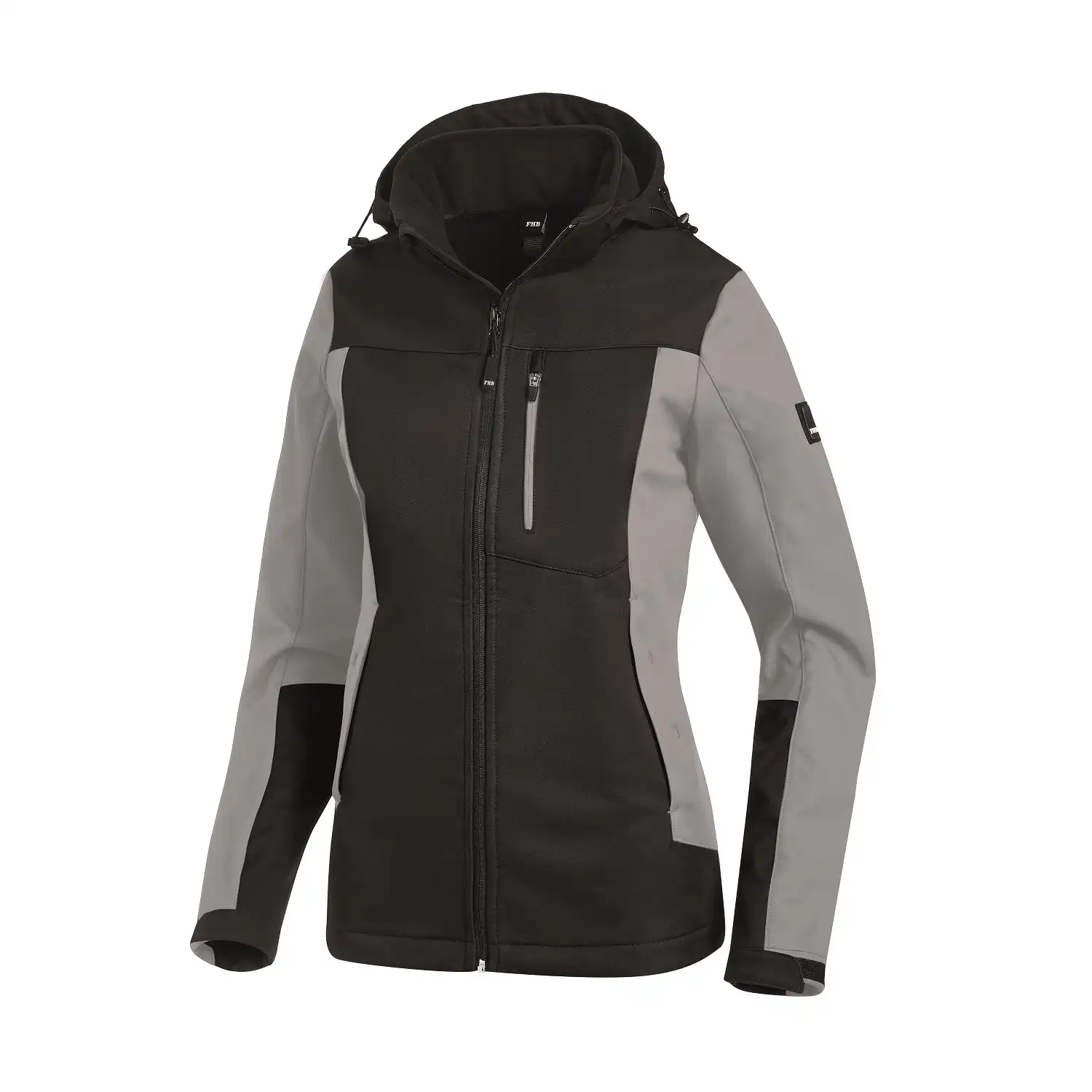 Damen Softshelljacke "JULIA" in grau/schwarz, XXL - Thumbnail 1
