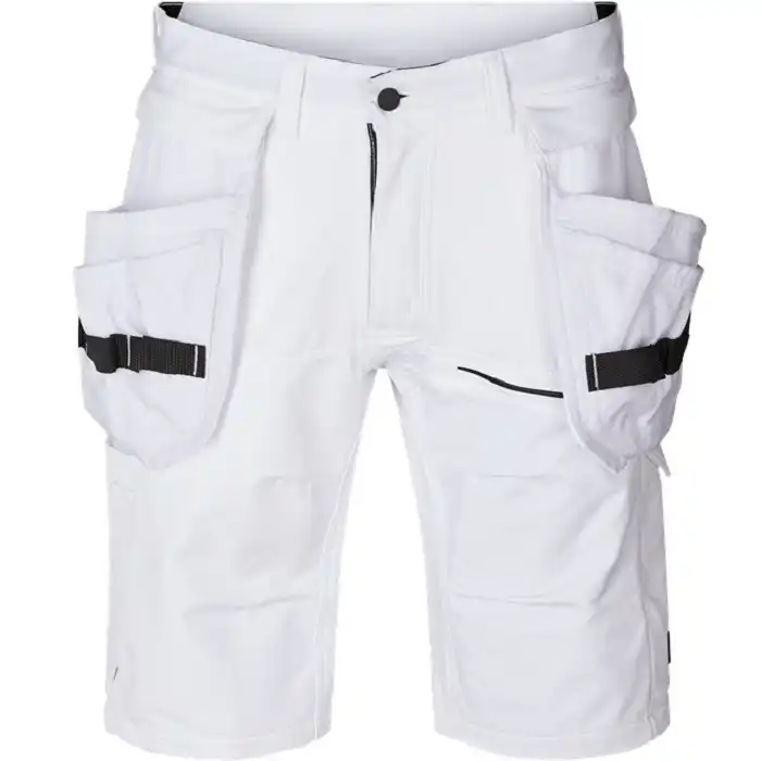 Stretch Handwerker-Shorts "EVOLVE CRAFTSMEN" in C44, Weiß - Thumbnail 1