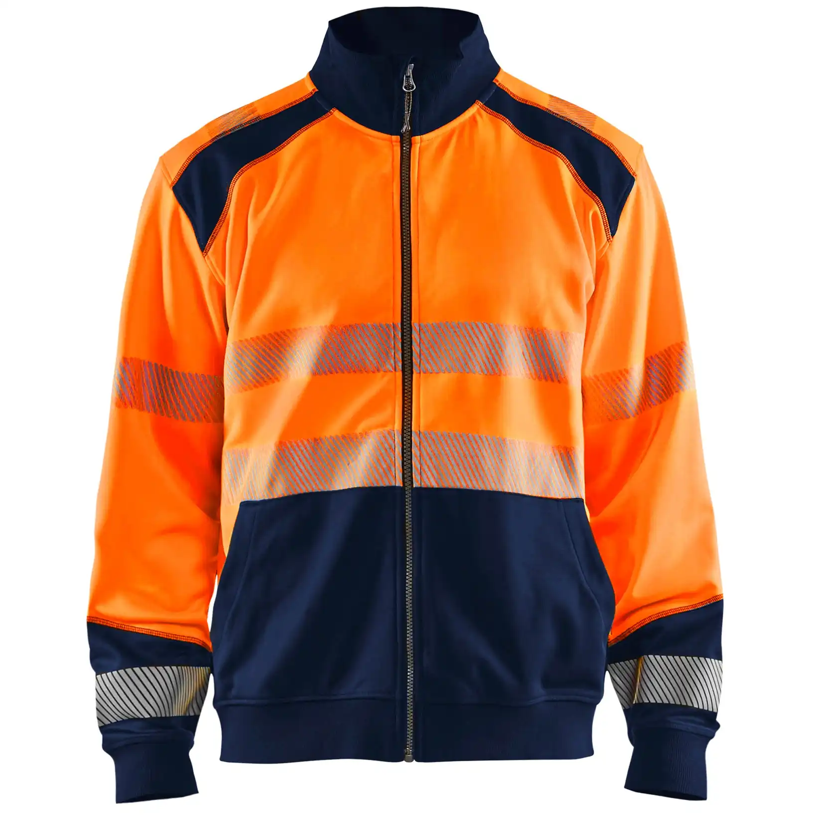 Warnschutz Sweatjacke "3558" in orange/marine, 3XL - Thumbnail 1