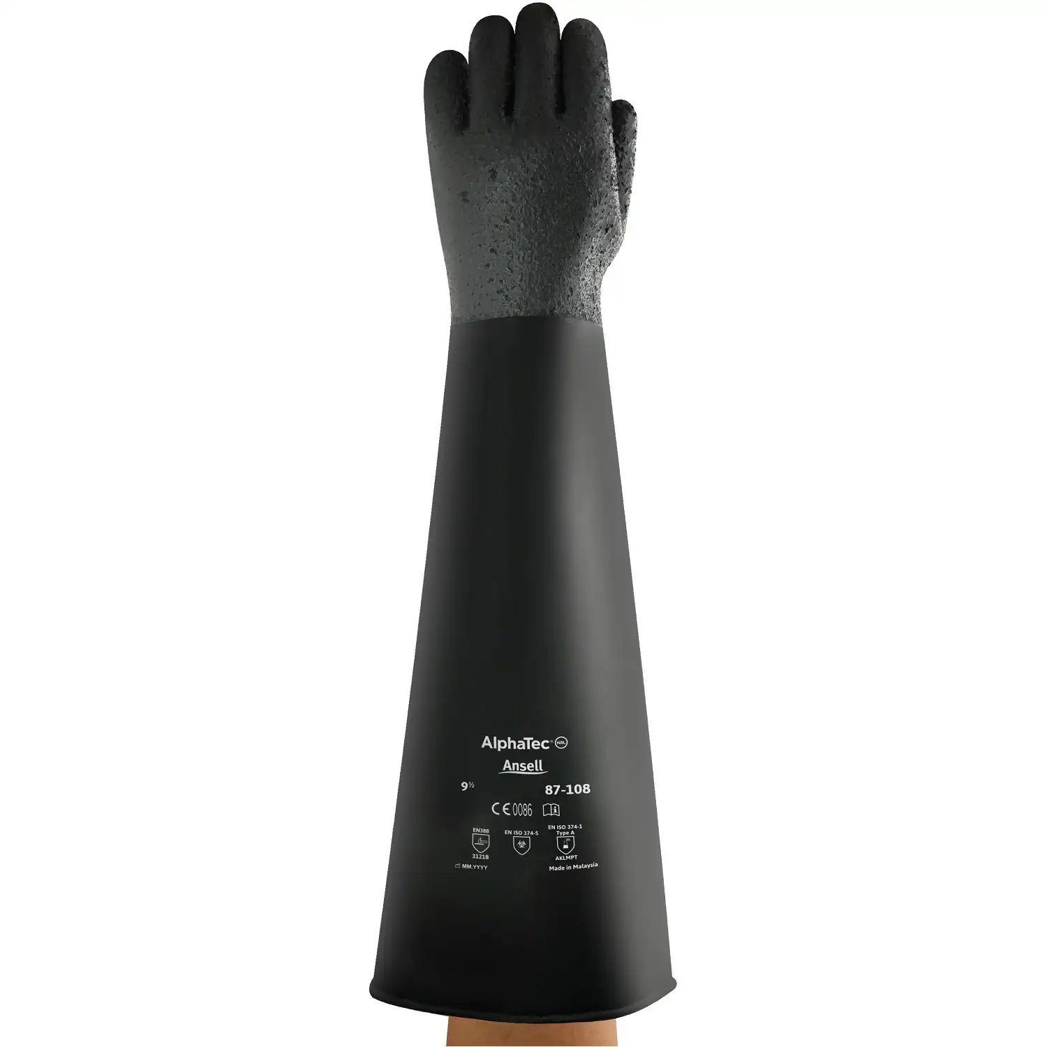 Latex Chemikalienschutzhandschuhe "AlphaTec®" 87-108 in XL - Thumbnail 1