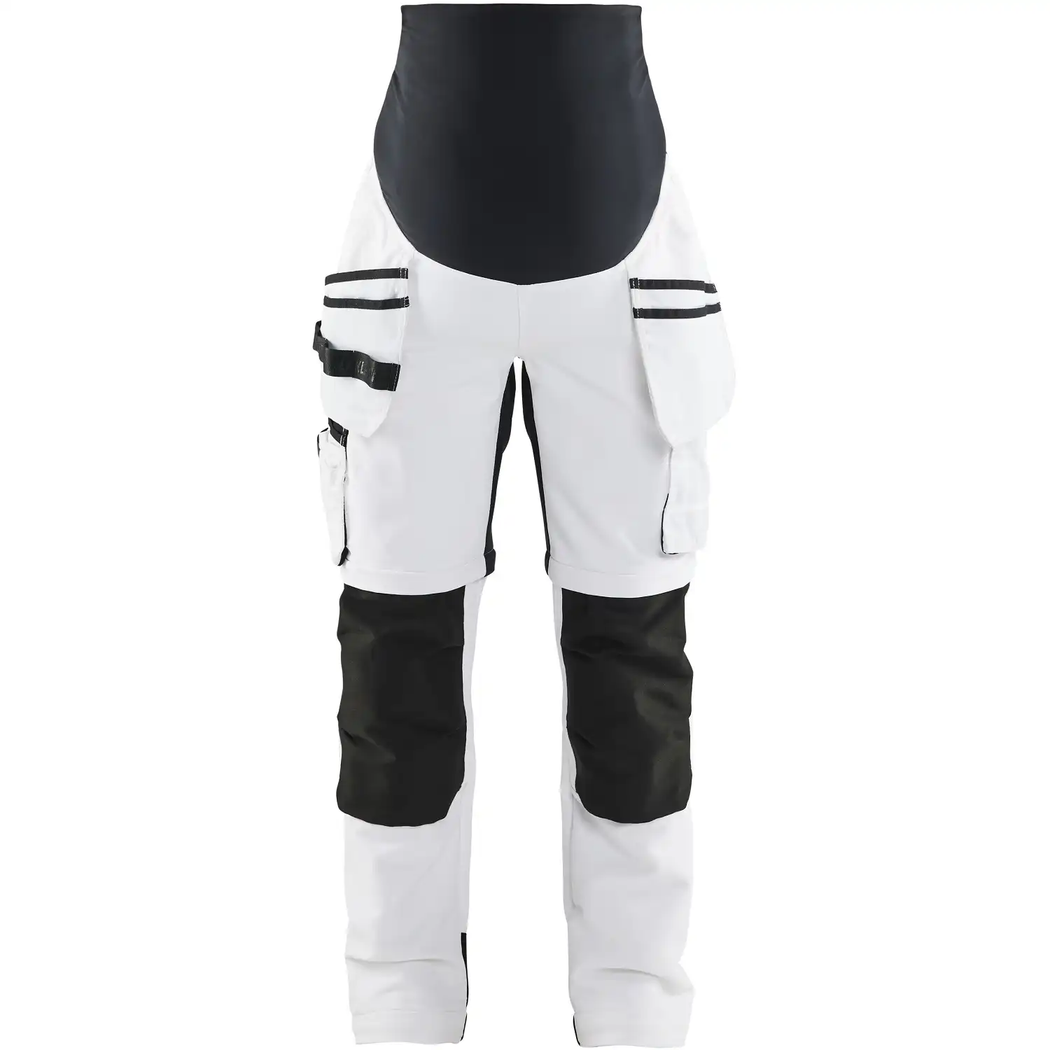 Damen Maler Zip-Off Umstandshose "7102" weiß/schwarz in XS - Thumbnail 1