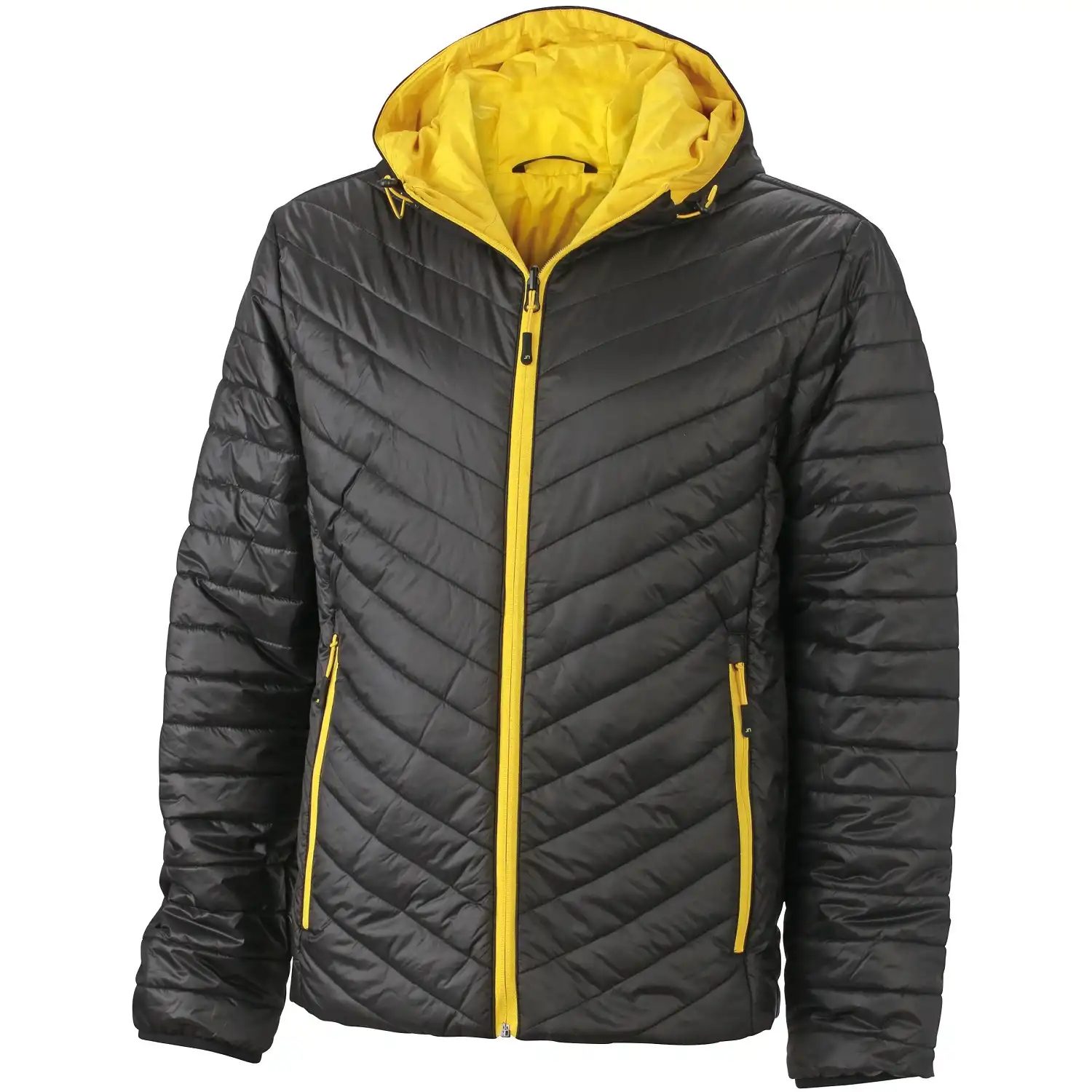 Wende-Steppjacke "JN1092" in black/yellow, 3XL - Thumbnail 1