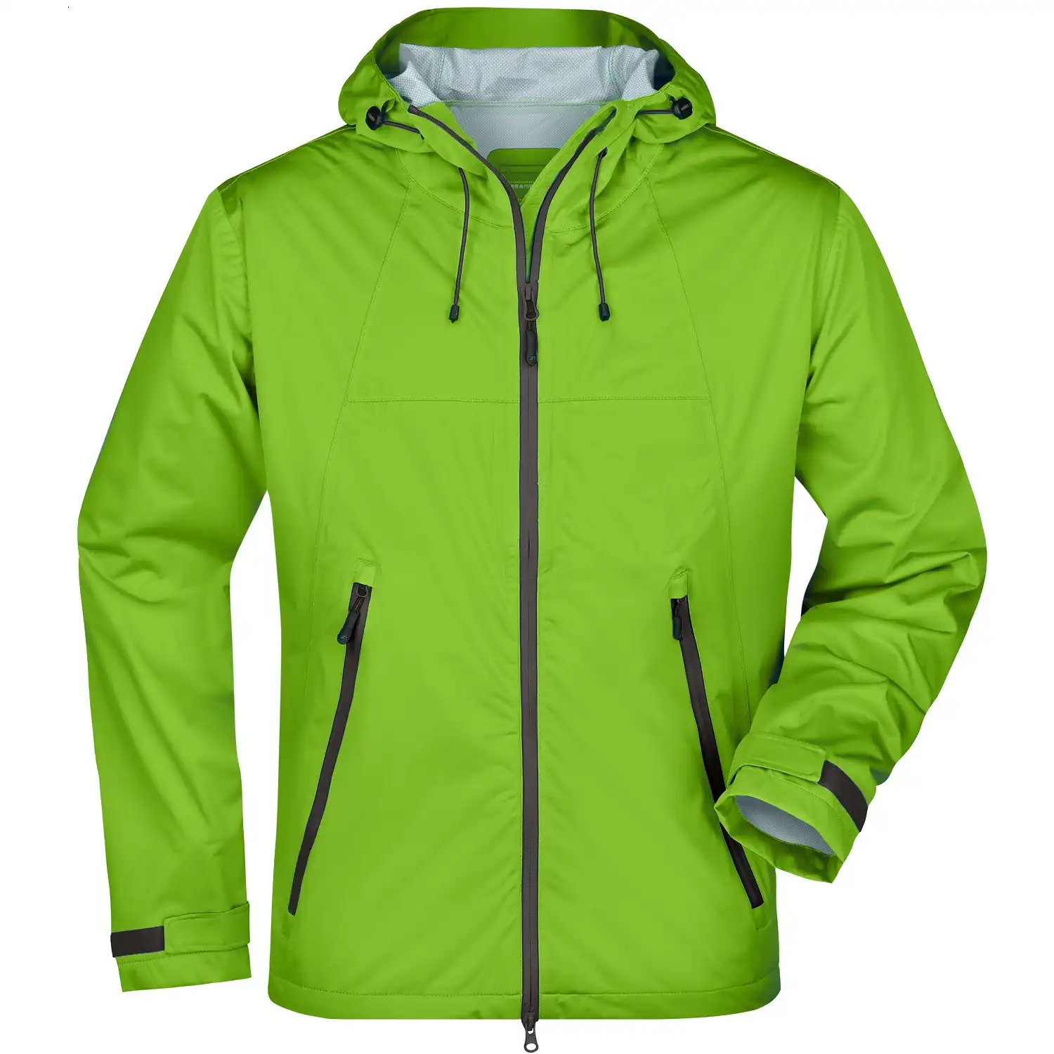 Ultralight Regenjacke "JN1098" in spring-green/iron-grey, L - Bild 1