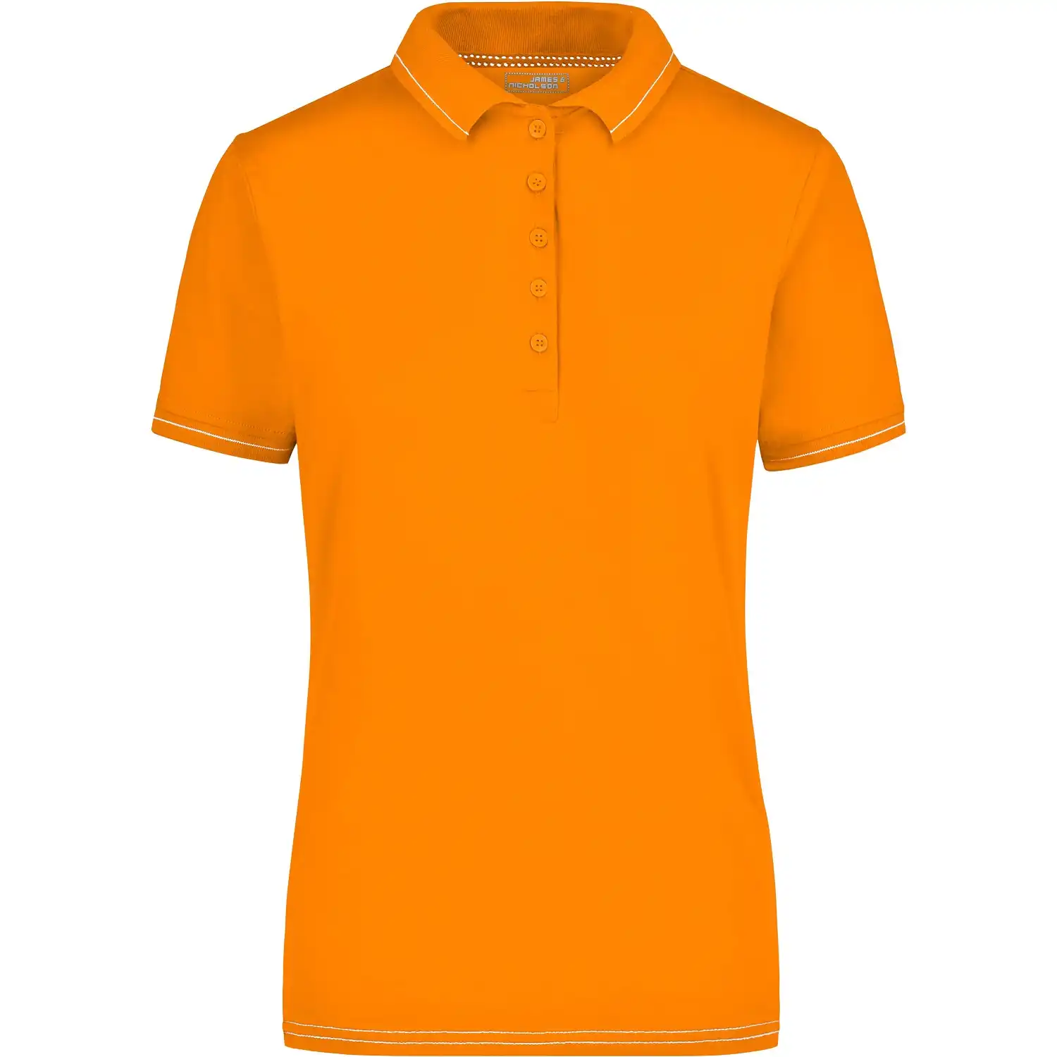 Damen Elastic Polo-Shirt "JN568" in orange/white, L - Bild 1