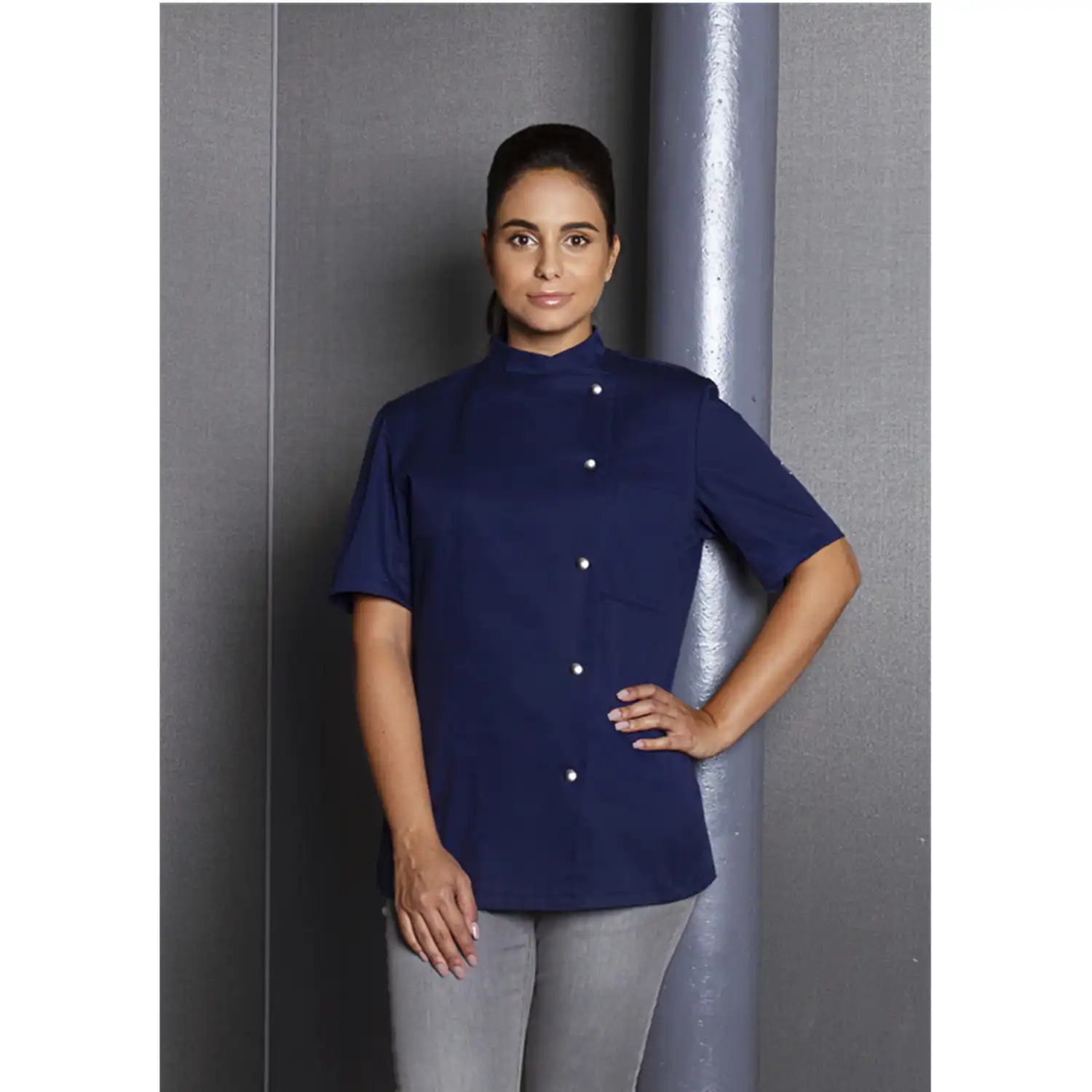 Damen Kochjacke Greta "JF 4" in marine, 48 - Thumbnail 7