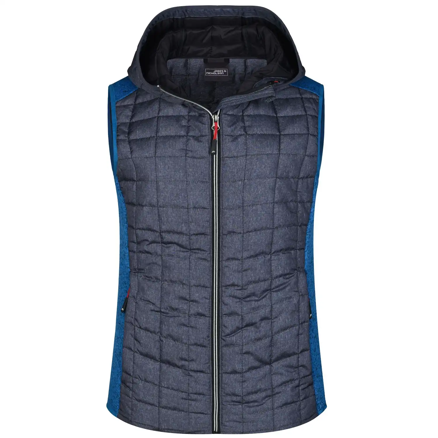 Damen Kapuzenweste "JN767" in royal-melange/anthracite-melan, M - Bild 1