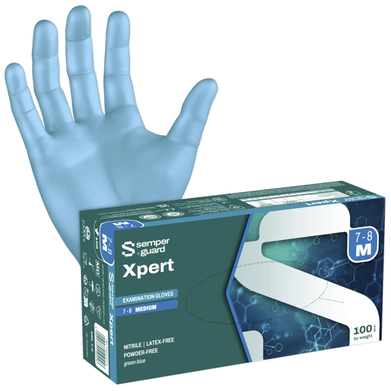 Nitril Einweghandschuhe SEMPERGUARD® Xpert | 100er Box in S - Thumbnail 1