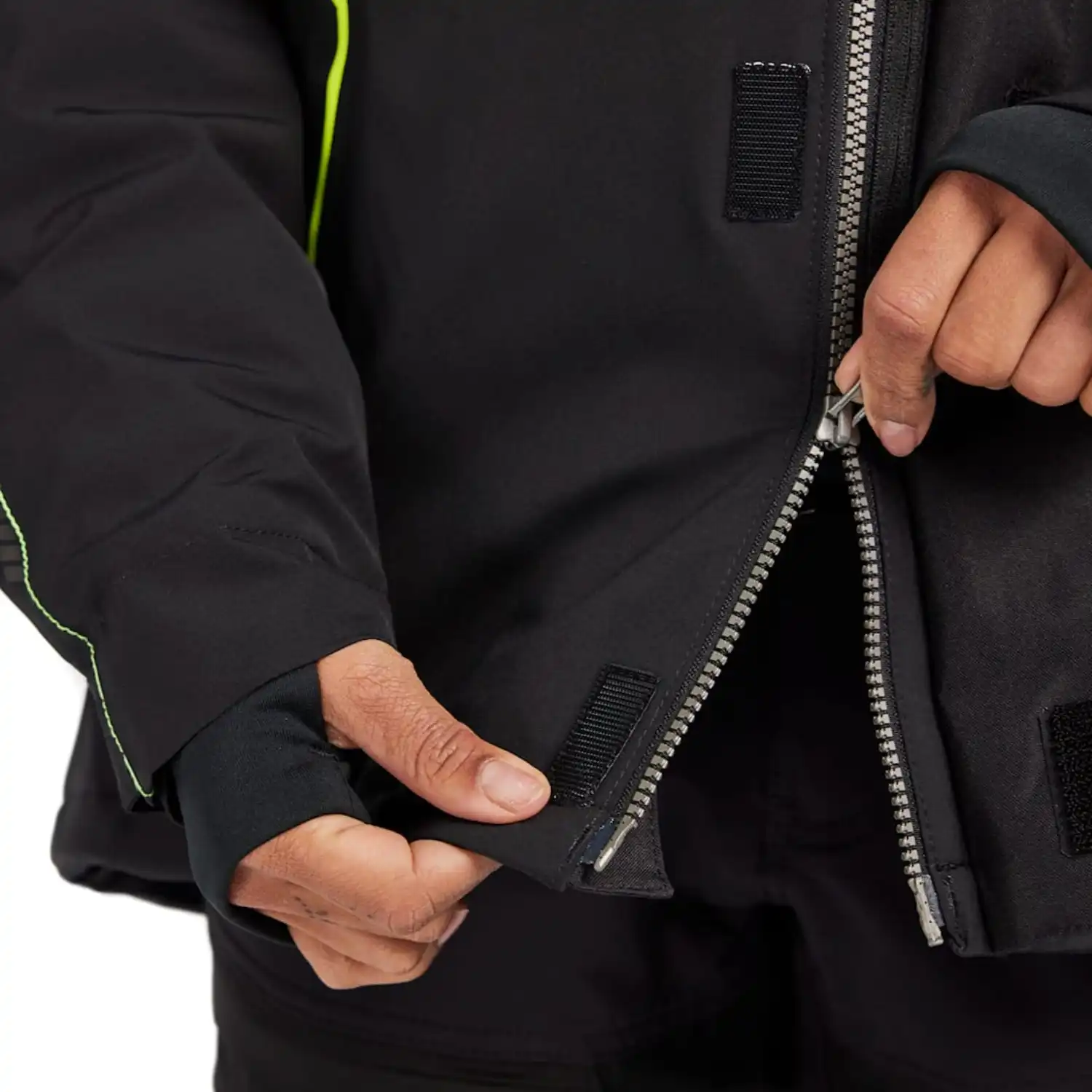 Damen Stretch Winterjacke "4408" in schwarz/gelb, M - Thumbnail 8