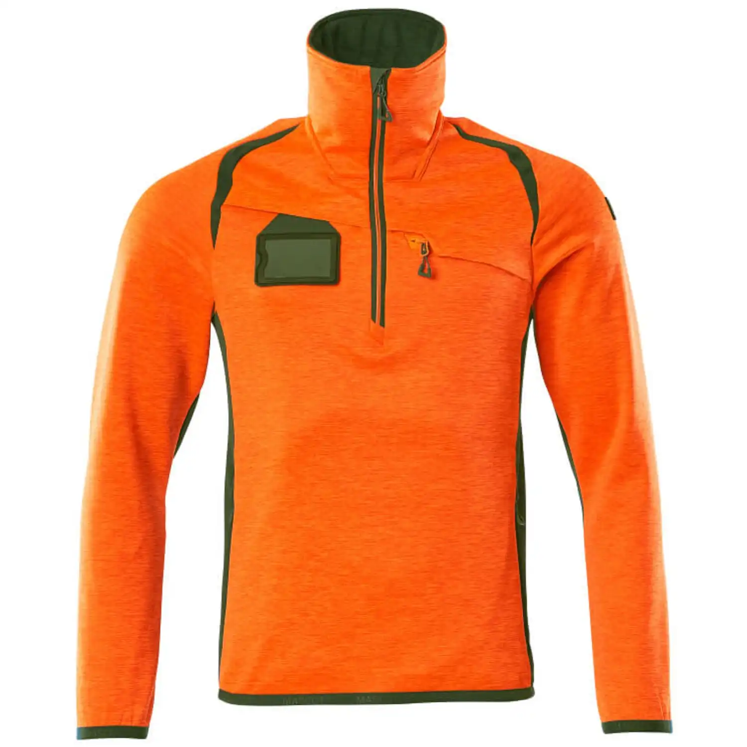 Fleecepullover "ACCELERATE SAFE" in orange/moosgrün, XL - Bild 1