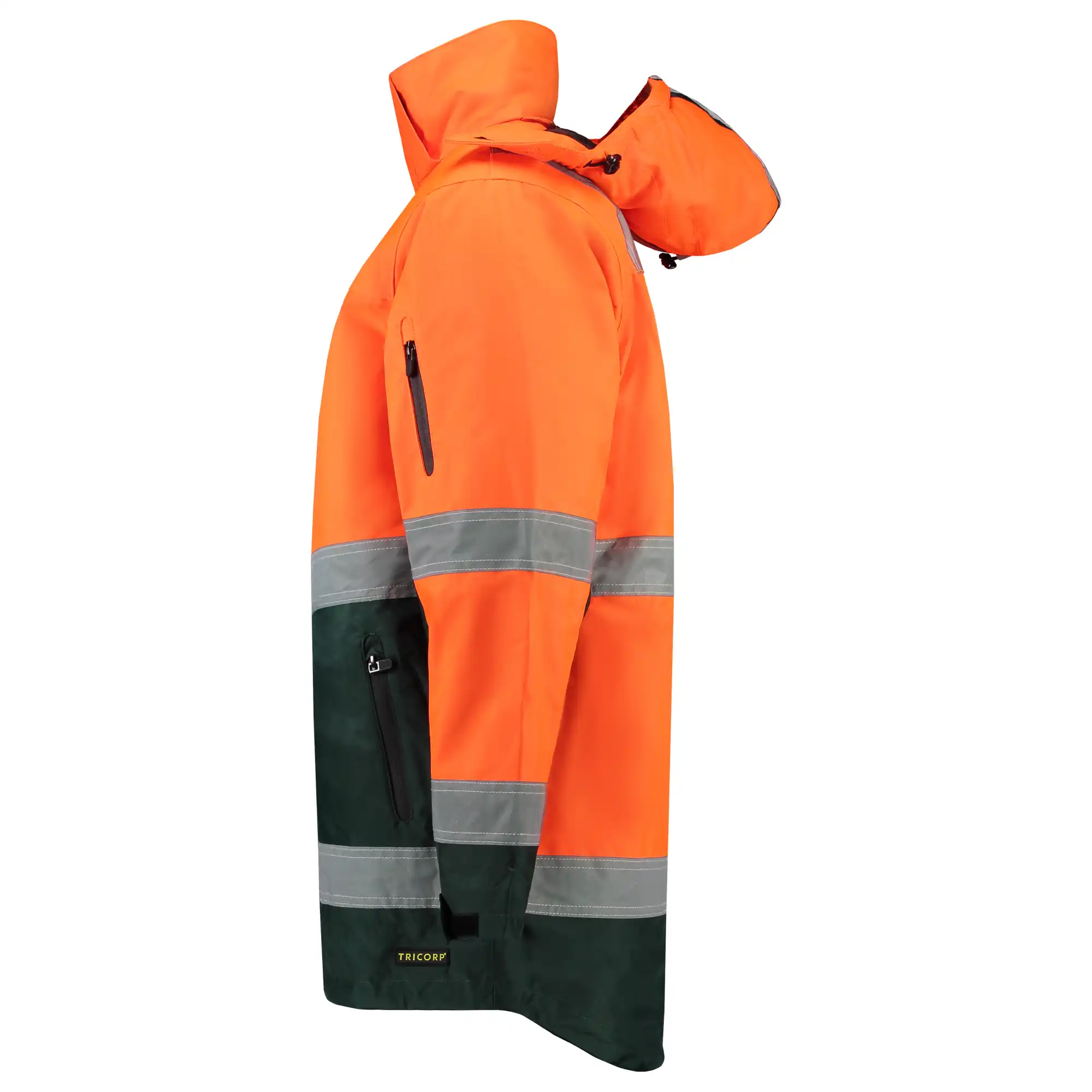 Warnschutz Regenparka 3-in-1 "403004" Safety in XS, orange/green - Thumbnail 3
