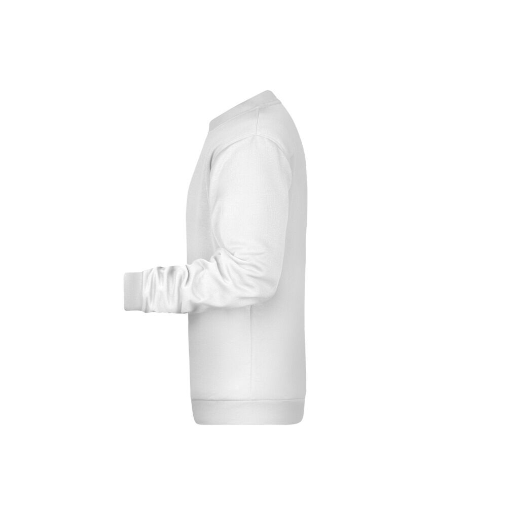 Herren Basic Sweatshirt "JN794" in white, L - Thumbnail 3