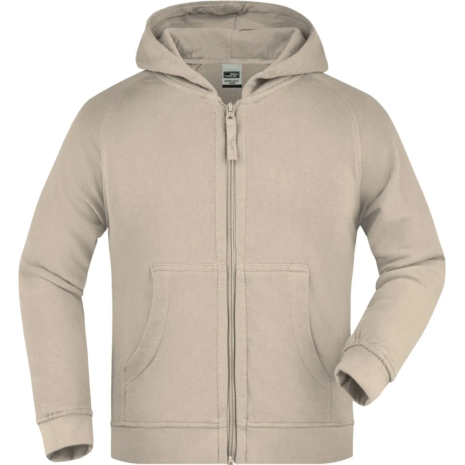 Kinder Kapuzen-Sweatjacke "JN059K" in stone, XL - Bild 1