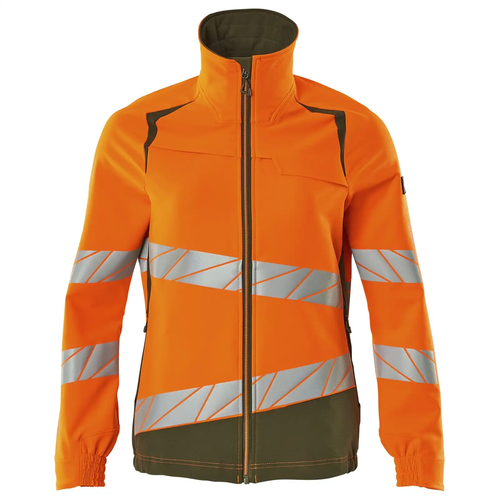 Damen Warnschutz Stretch Bundjacke "ACCELERATE SAFE" in orange/moosgrün, XXL - Thumbnail 1