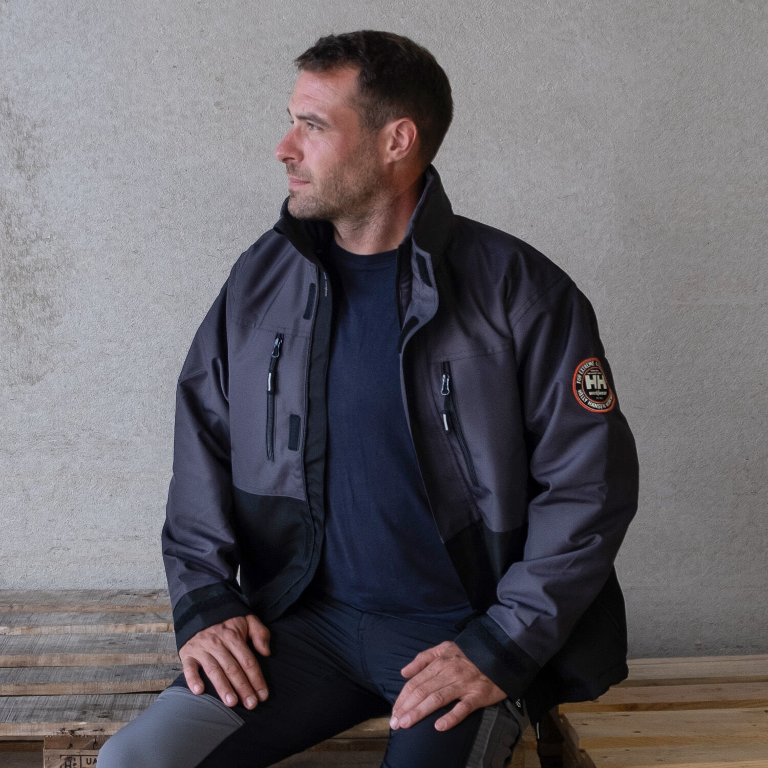 Winterjacke "BERG" in schwarz/dunkelgrau, L - Thumbnail 3