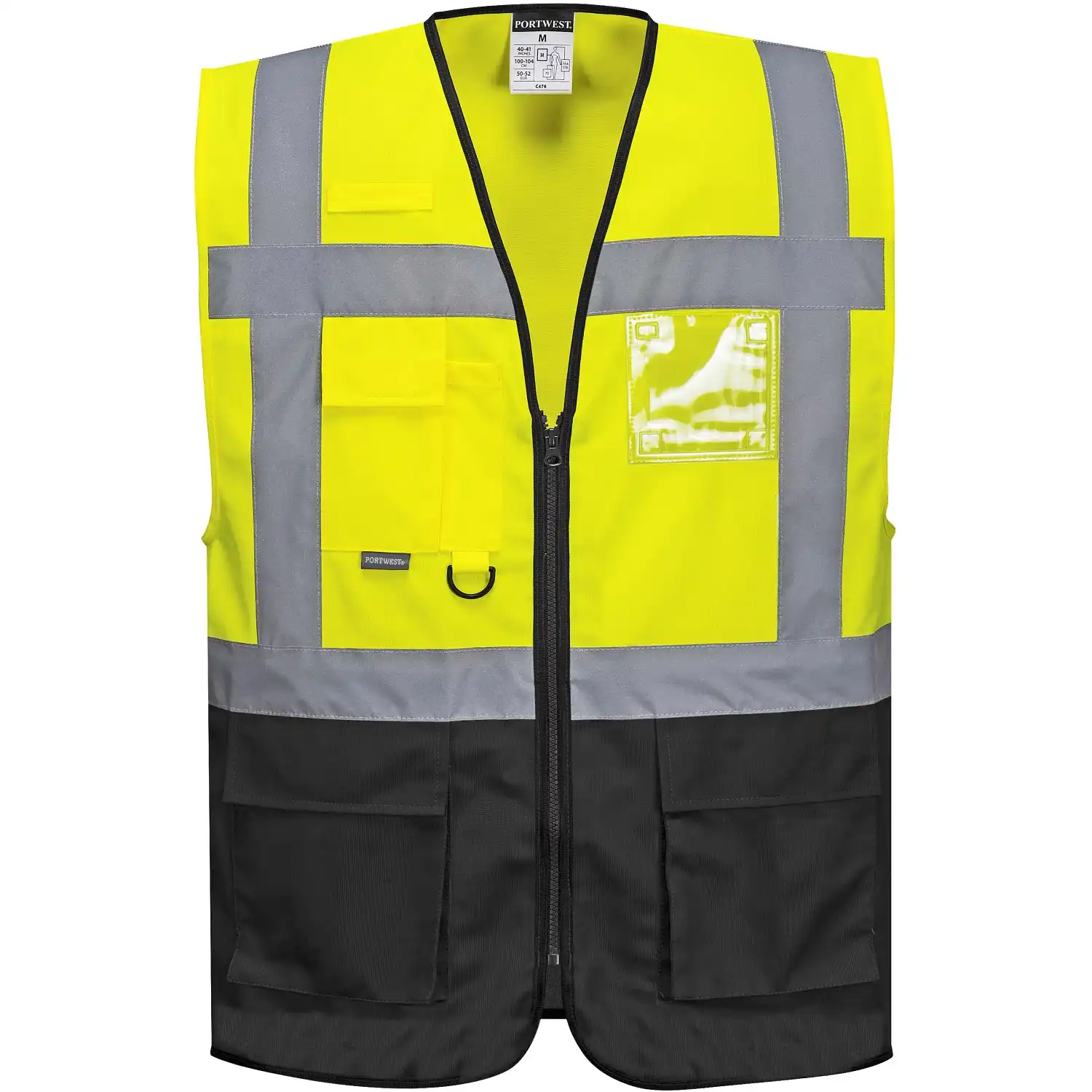 Warnweste Executive "WARSCHAU" Kl. 1 in gelb/schwarz, L - Thumbnail 1