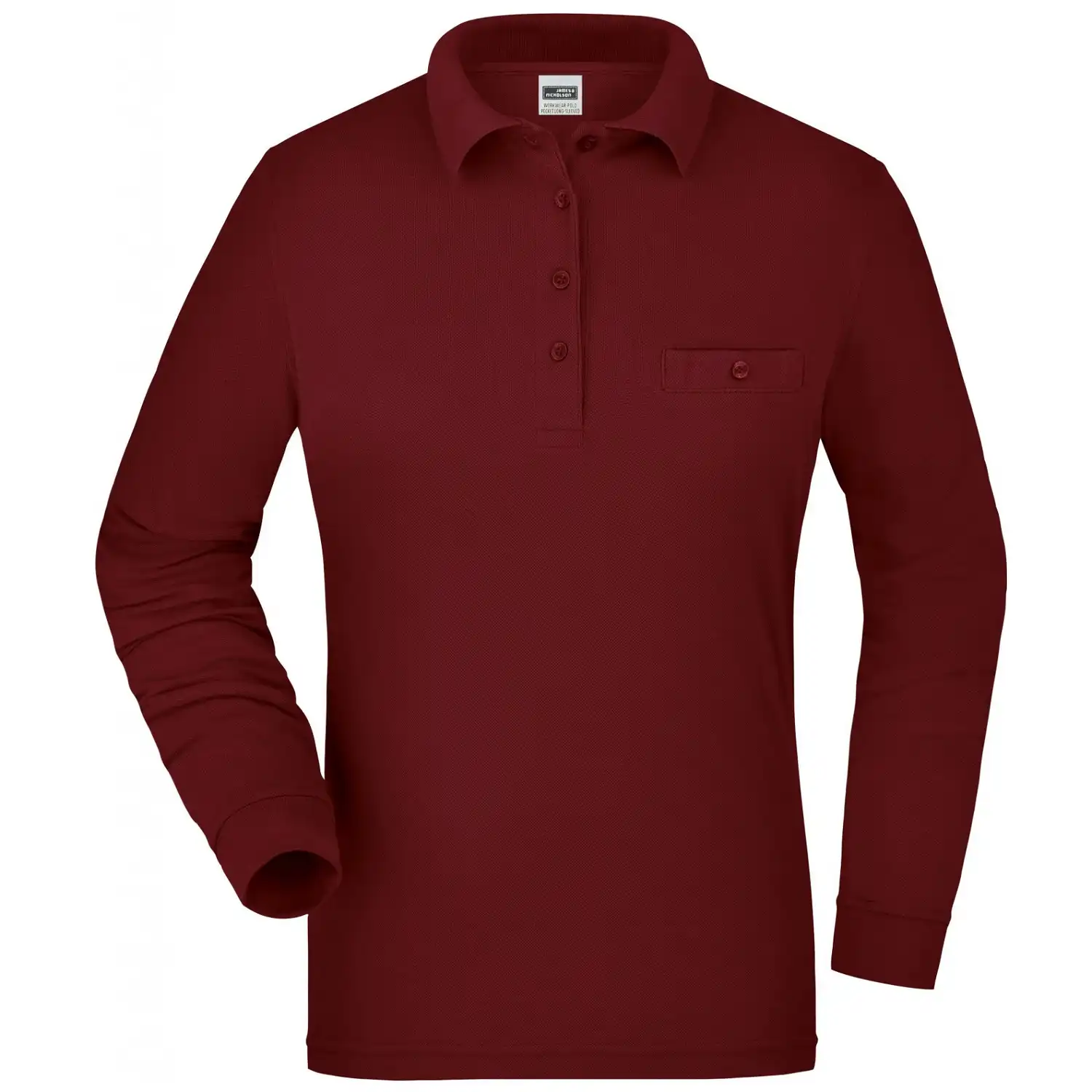 Damen Langarm Poloshirt "JN865" in wine, XL - Bild 1