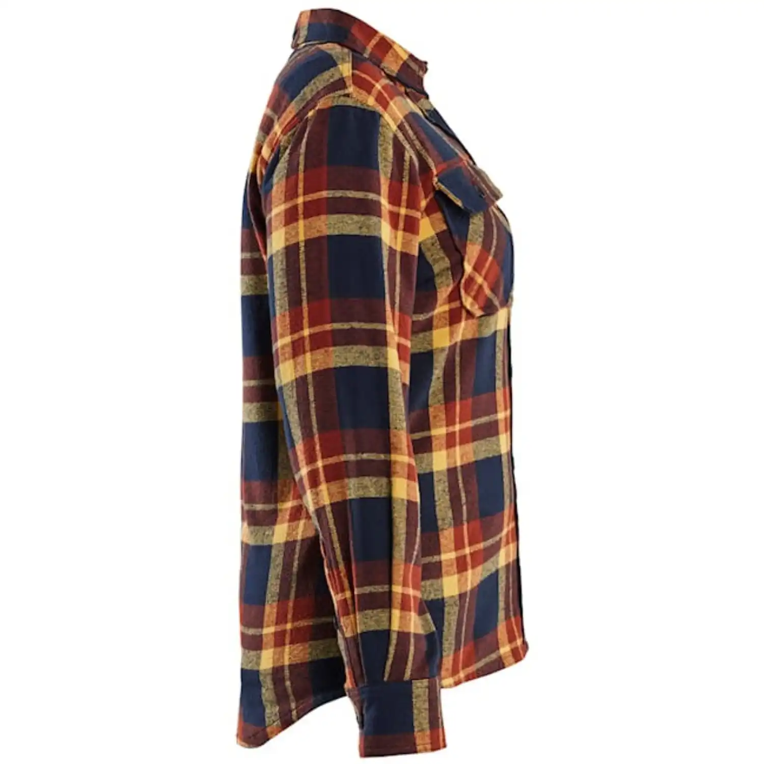Damen Flanellhemd "STRIKER" in rostrot/dunkelblau, M - Thumbnail 3