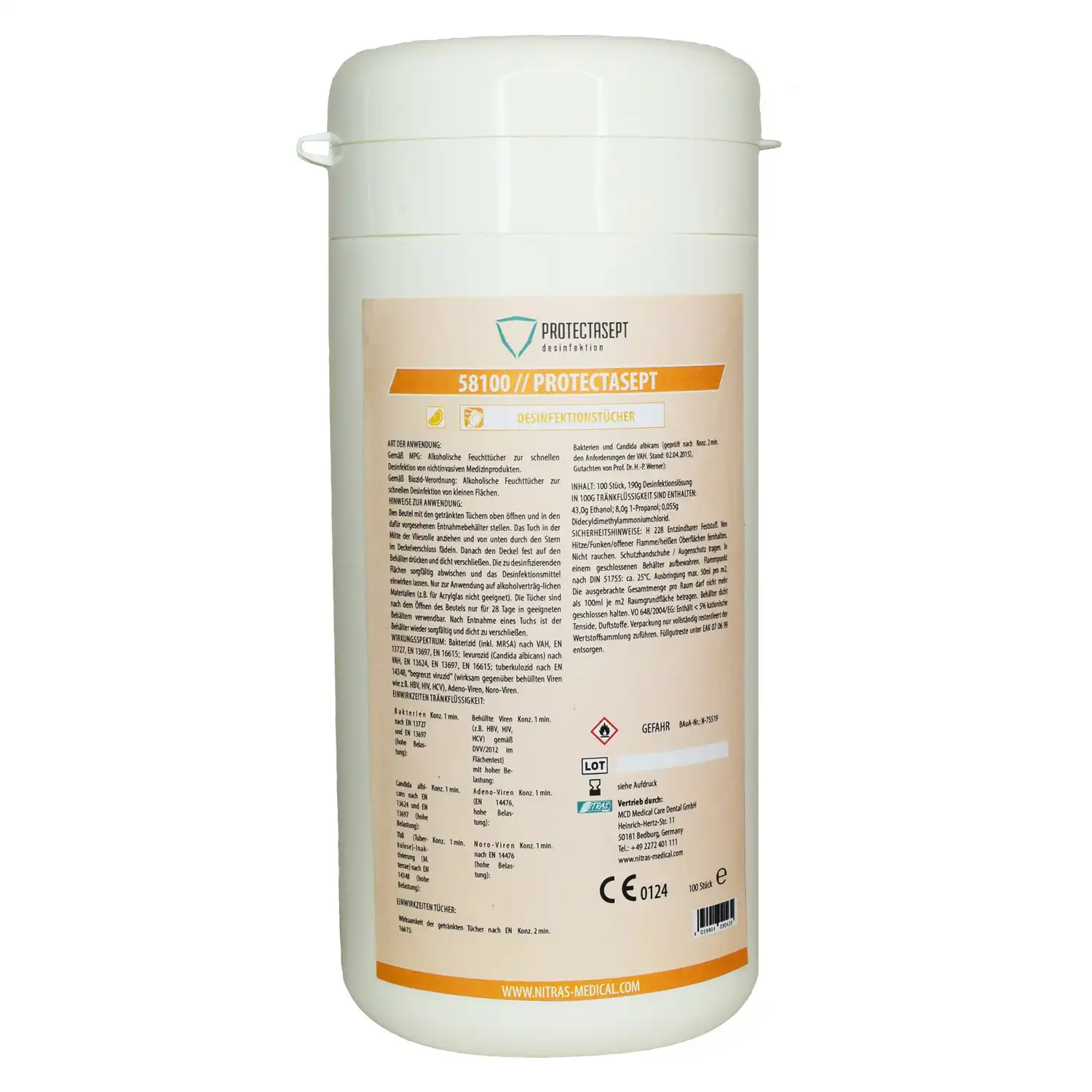 Desinfektionstücher | 100 Stk.-Spenderdose - Thumbnail 1