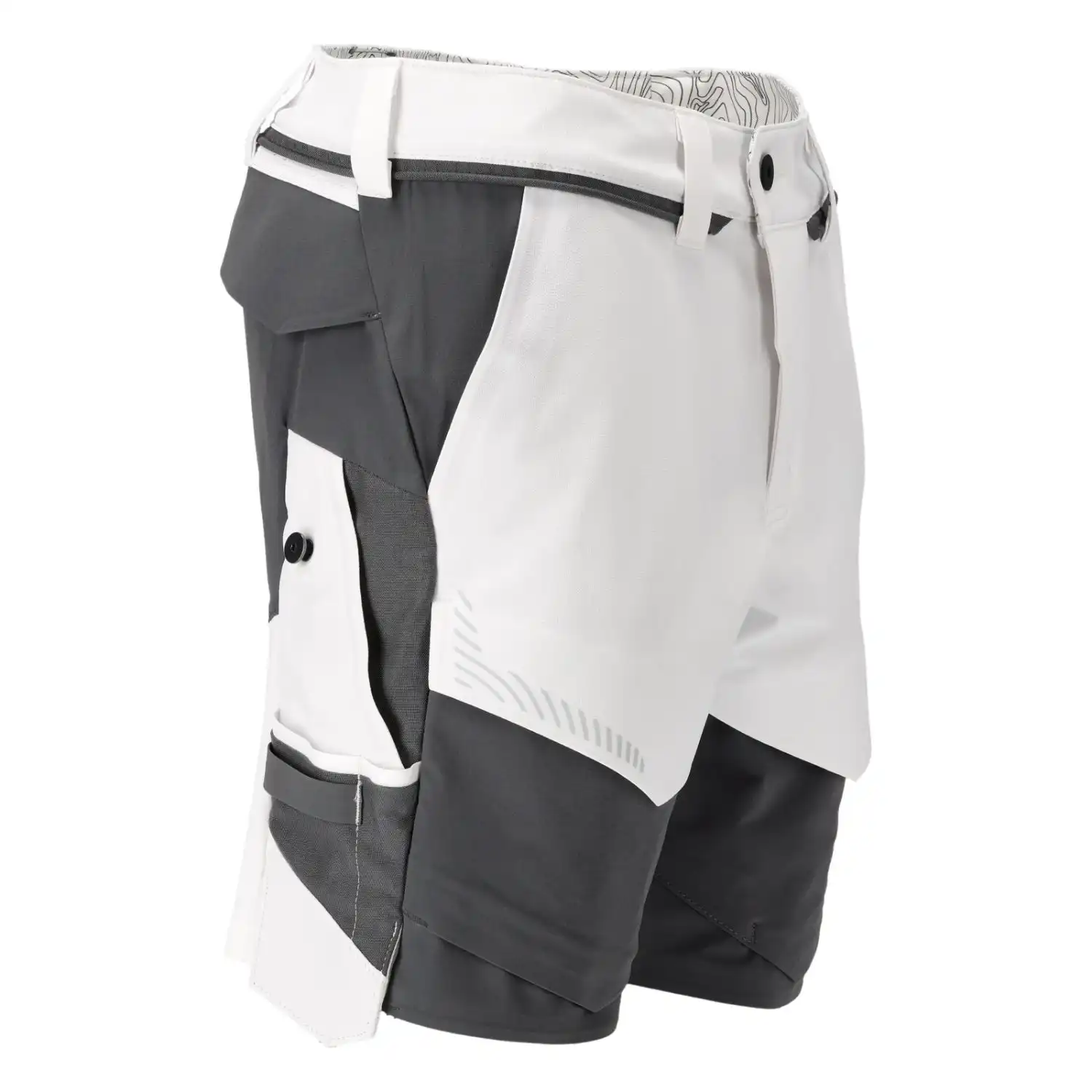 Stretch-Shorts "22149-605" Customized in weiß/anthrazit, 24C44 - Thumbnail 4