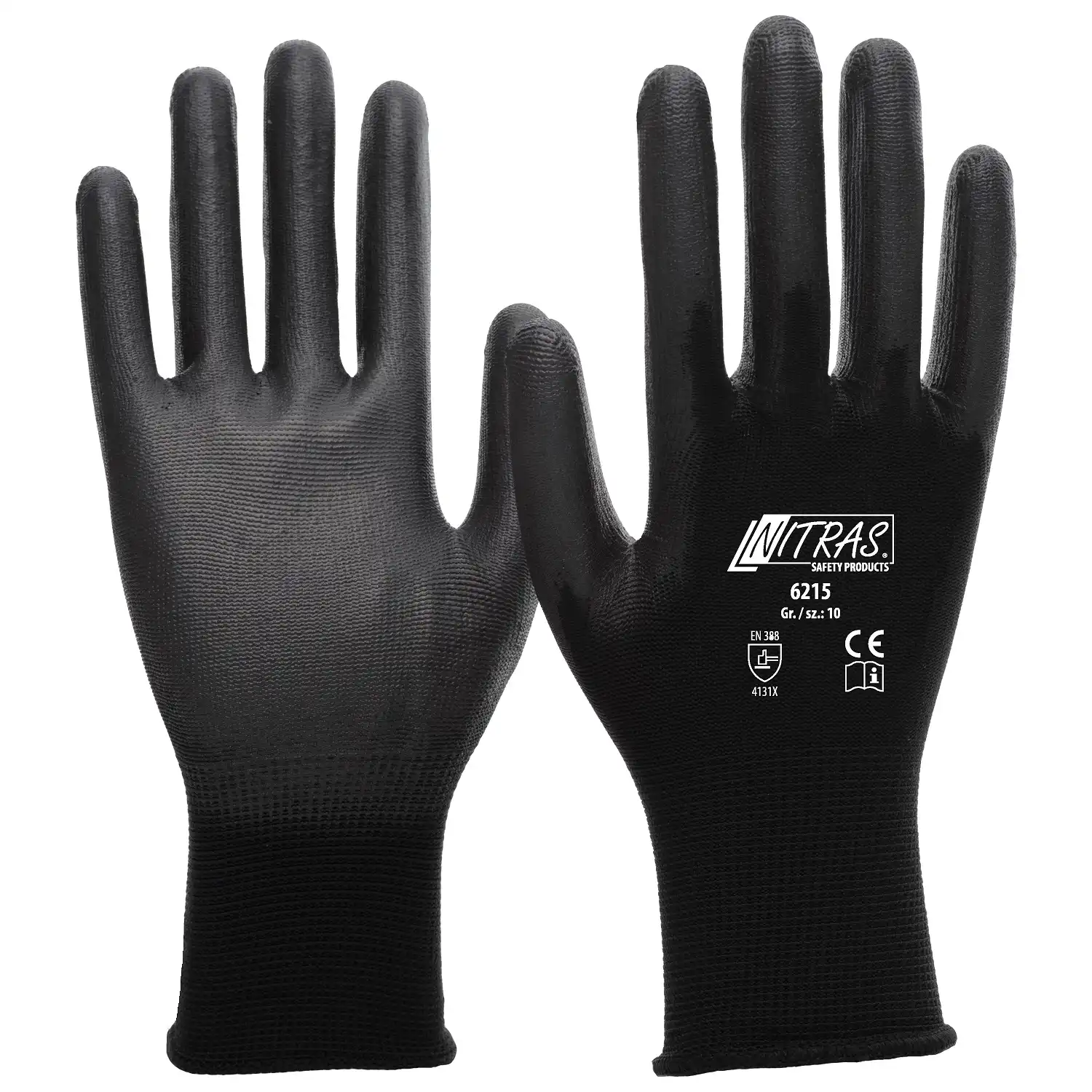 PU Nylon Montagehandschuhe "6215" schwarz in 11 (XXL) - Bild 1
