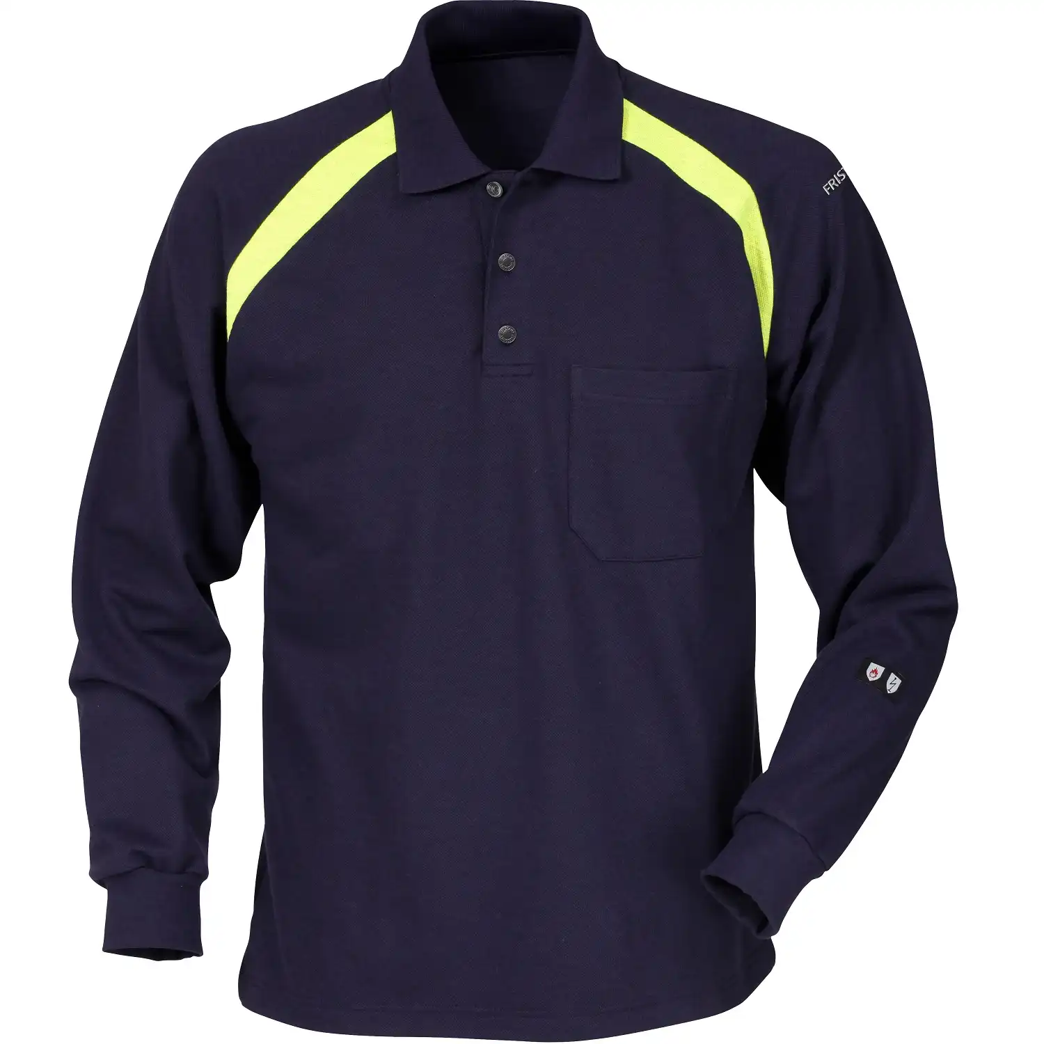 Flammschutz Langarm Polo-Shirt "784 PFLA" Flamestat marine/gelb in M - Thumbnail 1