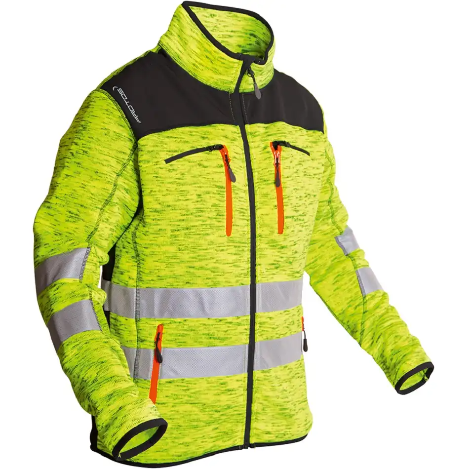 Strickjacke "INUIT" in neongelb-melange/reflex, XL - Bild 1