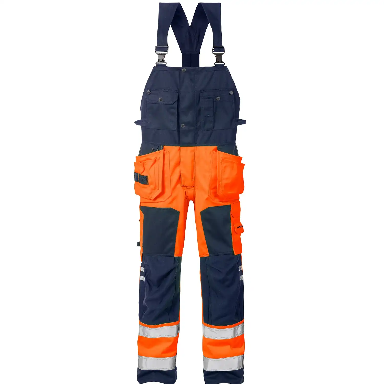 Warnschutz Latzhose "1014 PLU" in orange/marine, C44 - Thumbnail 1