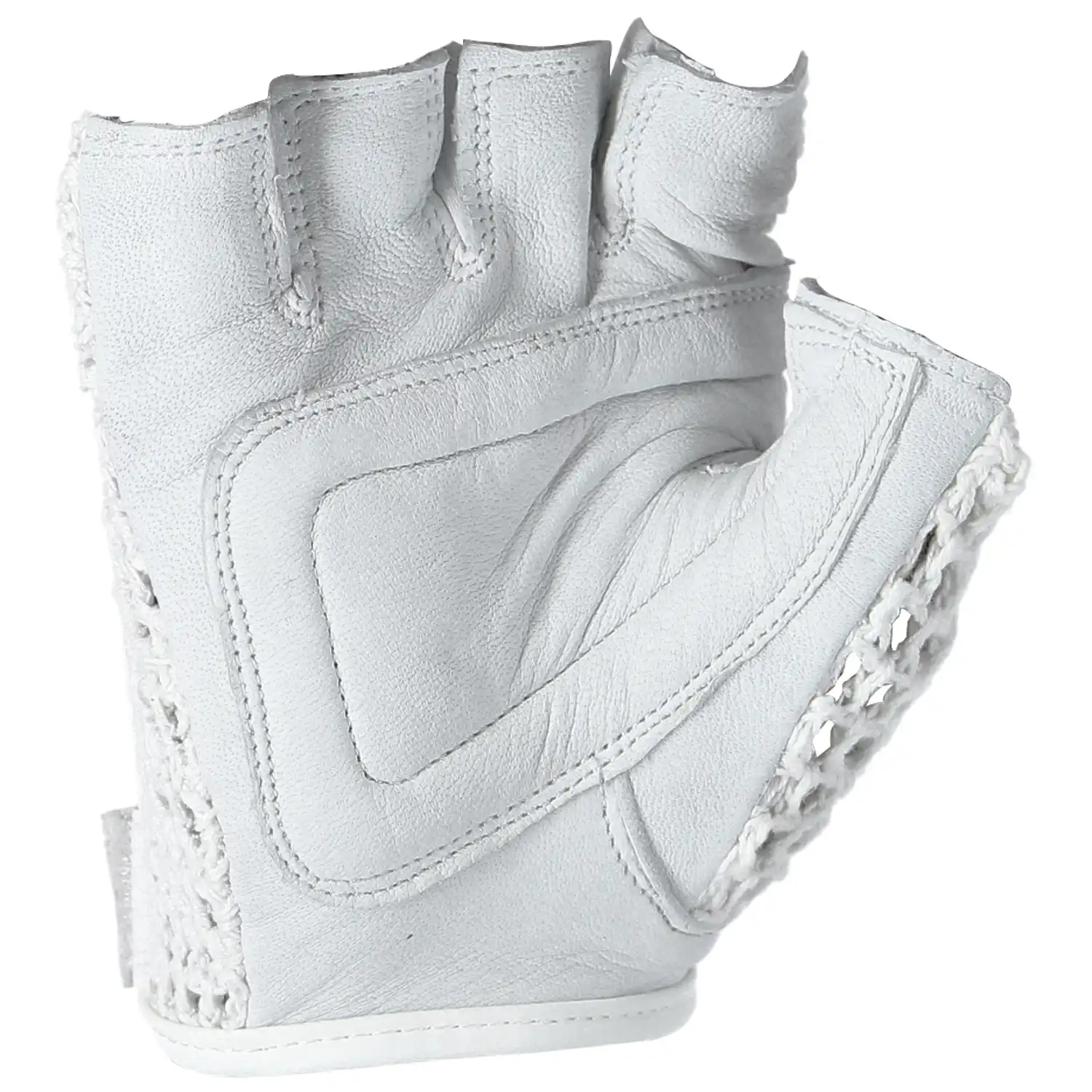 Fahrrad-Häkel-Handschuhe Nappaleder weiß  in 8 (M) - Thumbnail 2