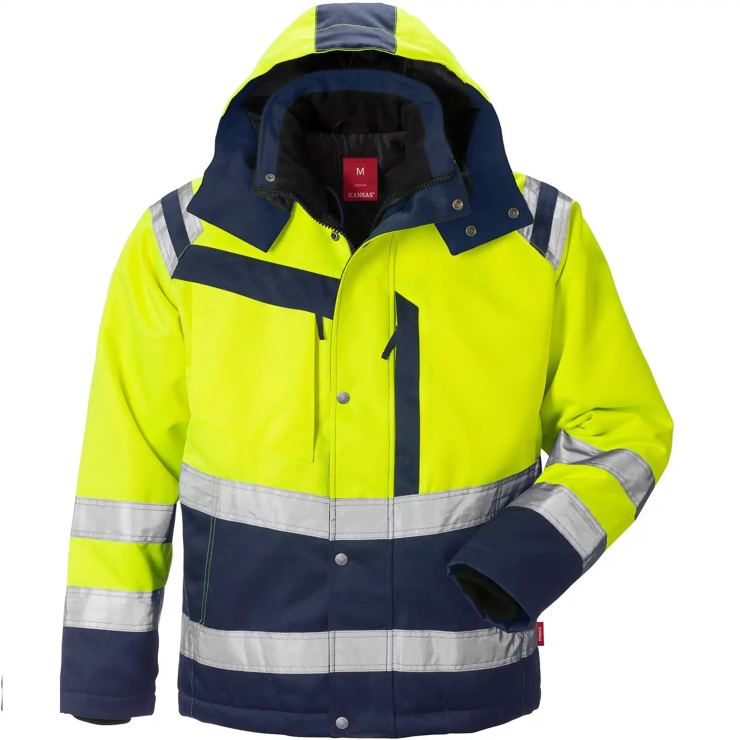 Warnschutz Winterjacke "4043 PP" in gelb/marine, XL - Thumbnail 1