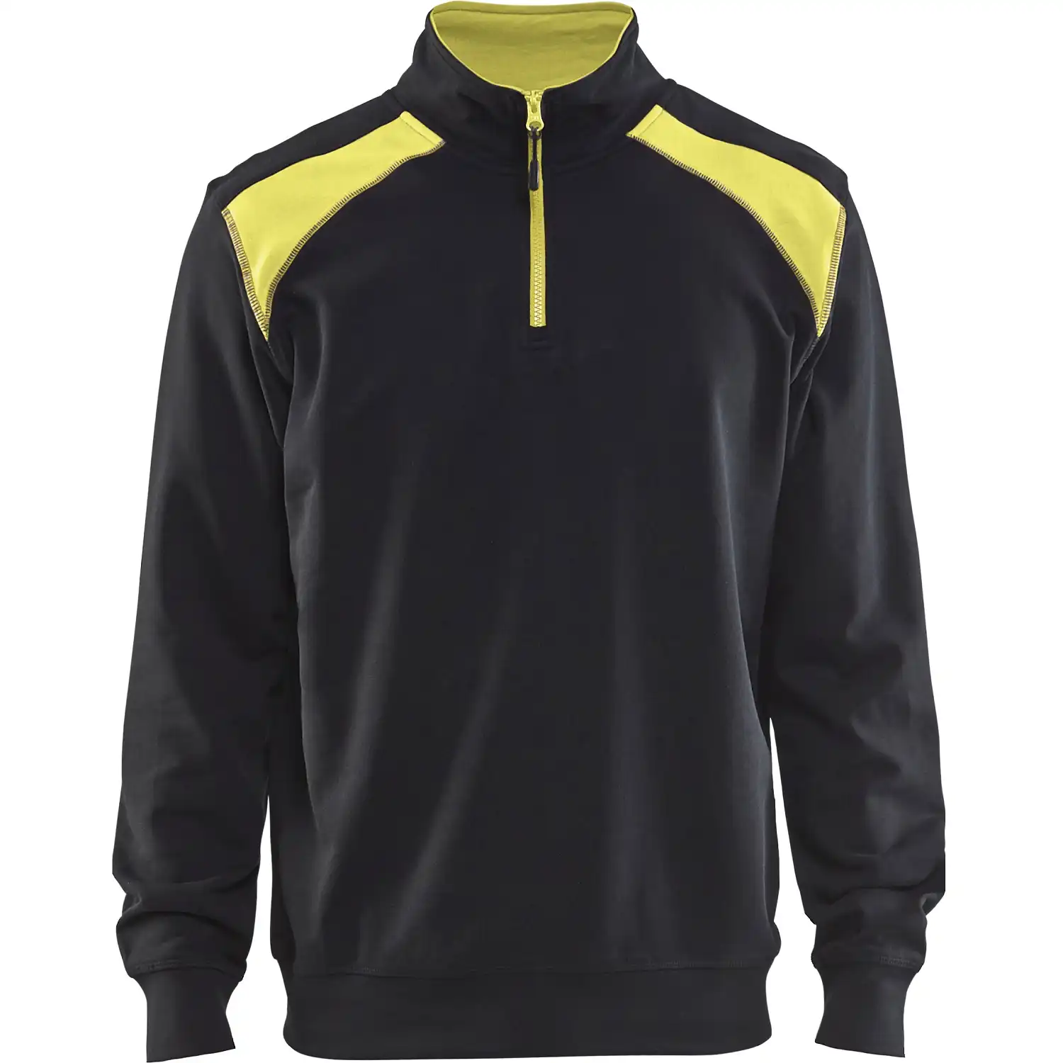 Zip-Sweatshirt "3353" 100% Baumwolle in schwarz/gelb, 3XL - Thumbnail 1