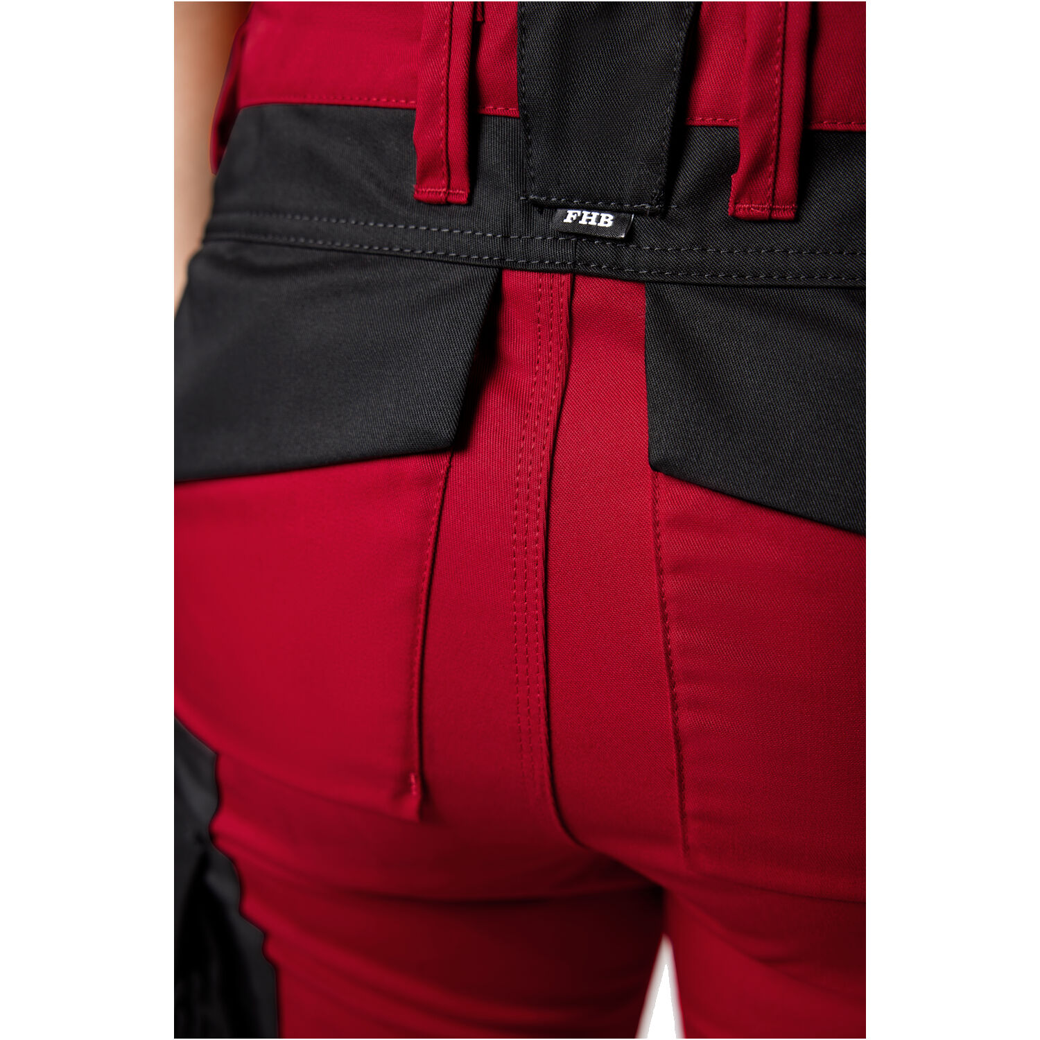 Damen Arbeitshose "ANNETTE" in rot/schwarz, 44 - Thumbnail 4