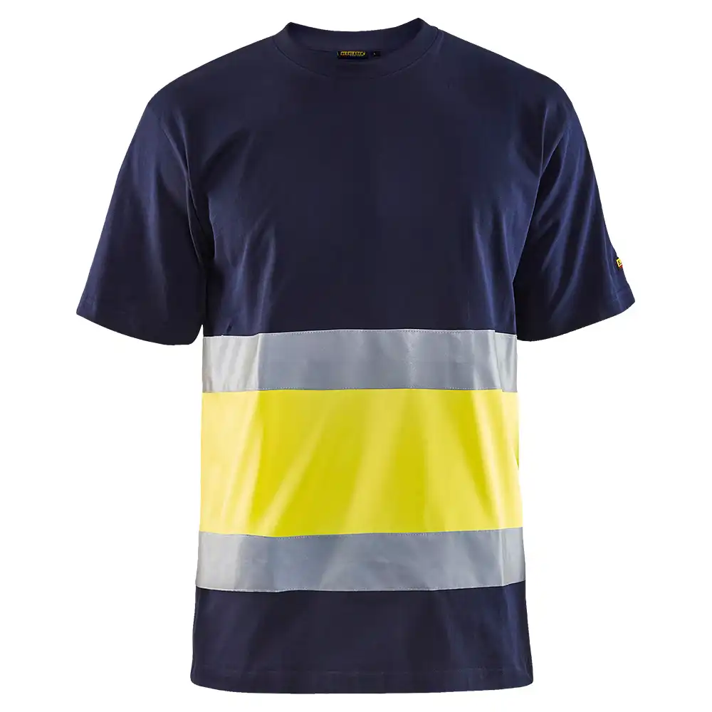 Warnschutz T-Shirt "3387" in marine/gelb, 3XL - Thumbnail 1