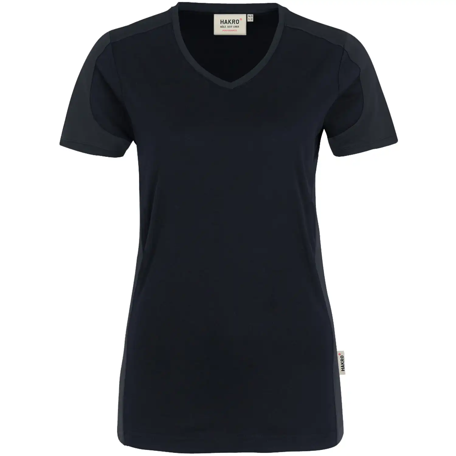 Damen V-Shirt "CONTRAST PERFORMANCE" 190 in schwarz, L - Bild 1