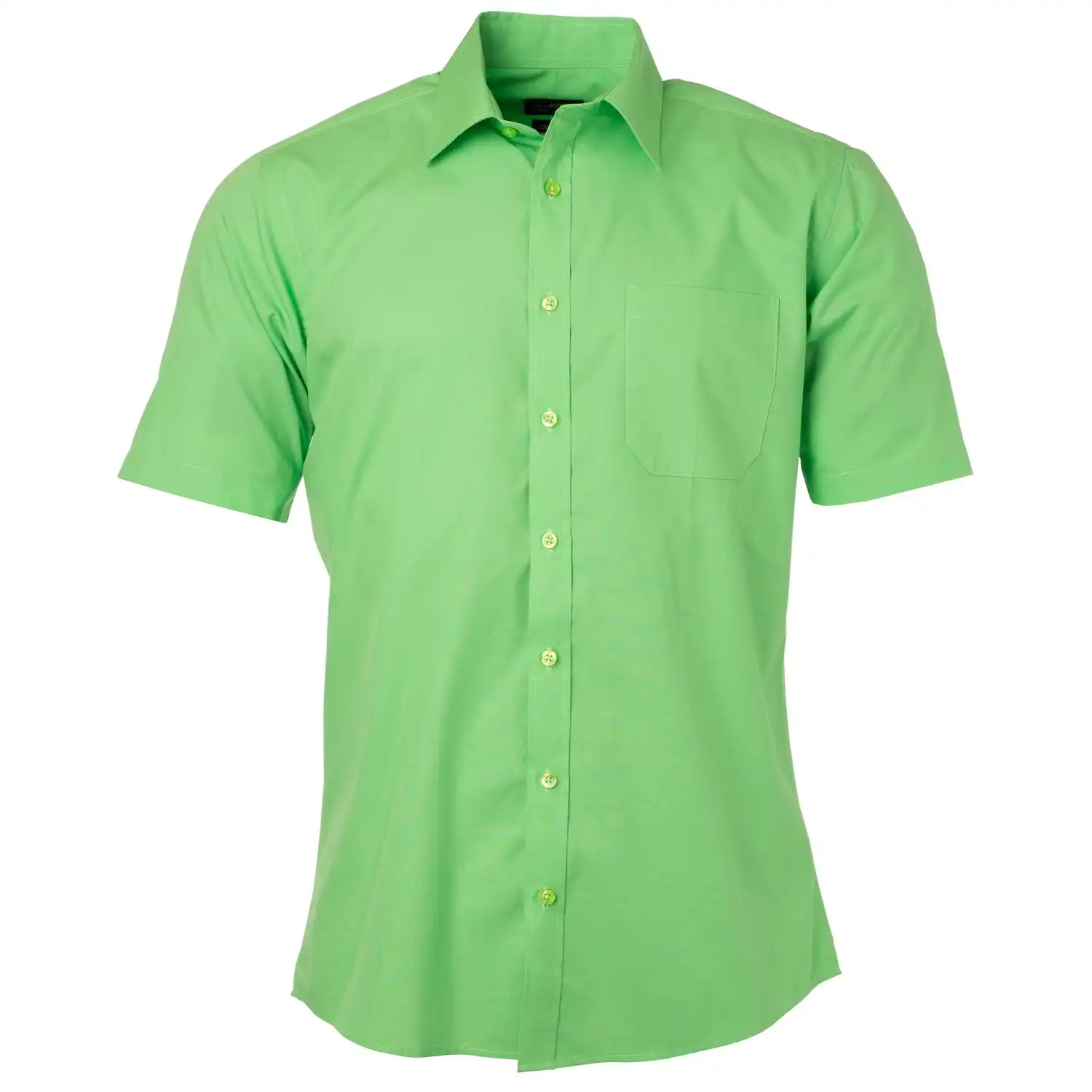 Kurzarm Hemd "JN680" in lime-green, M - Thumbnail 1