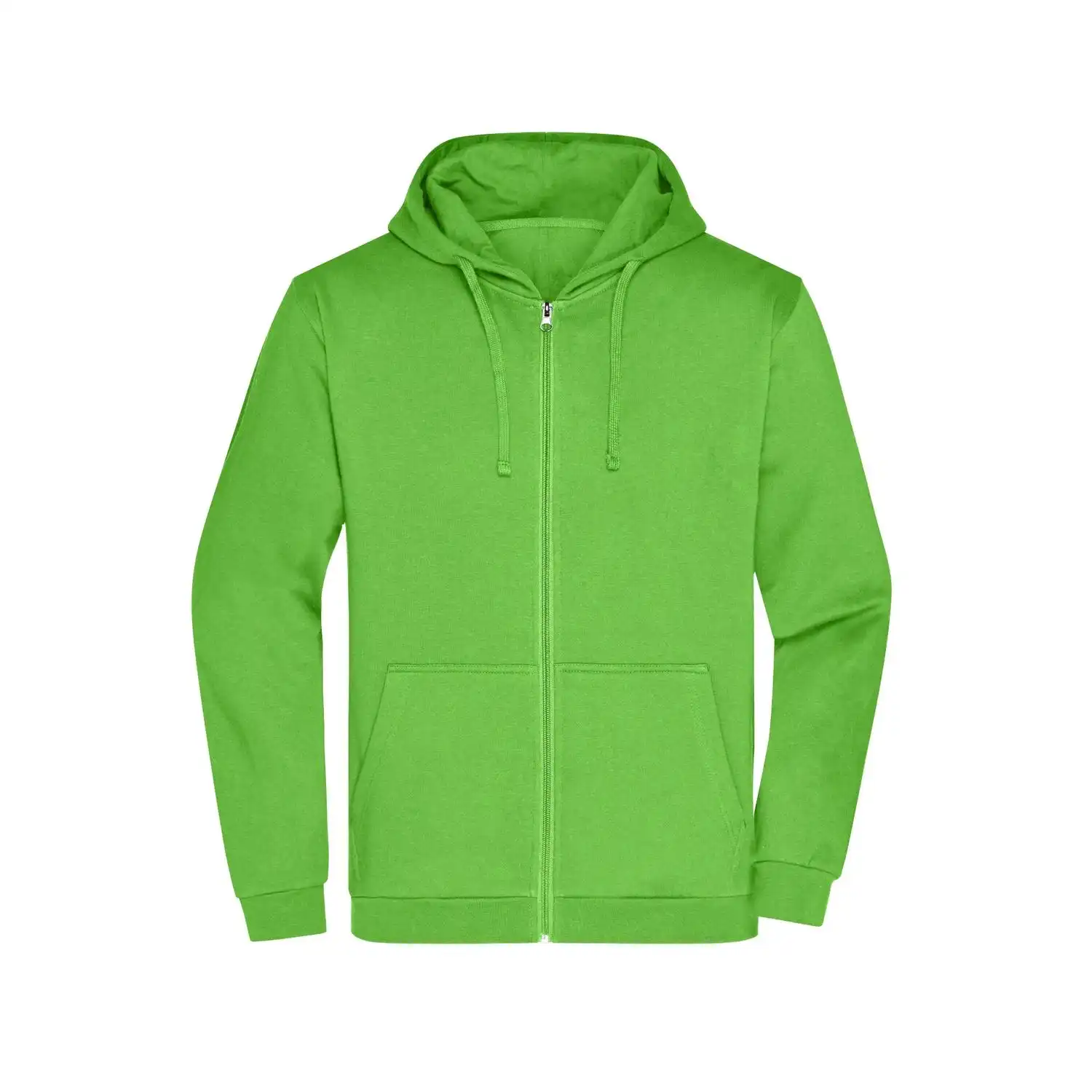 Men's Promo Zip Hoody in lime green, M - Thumbnail 1