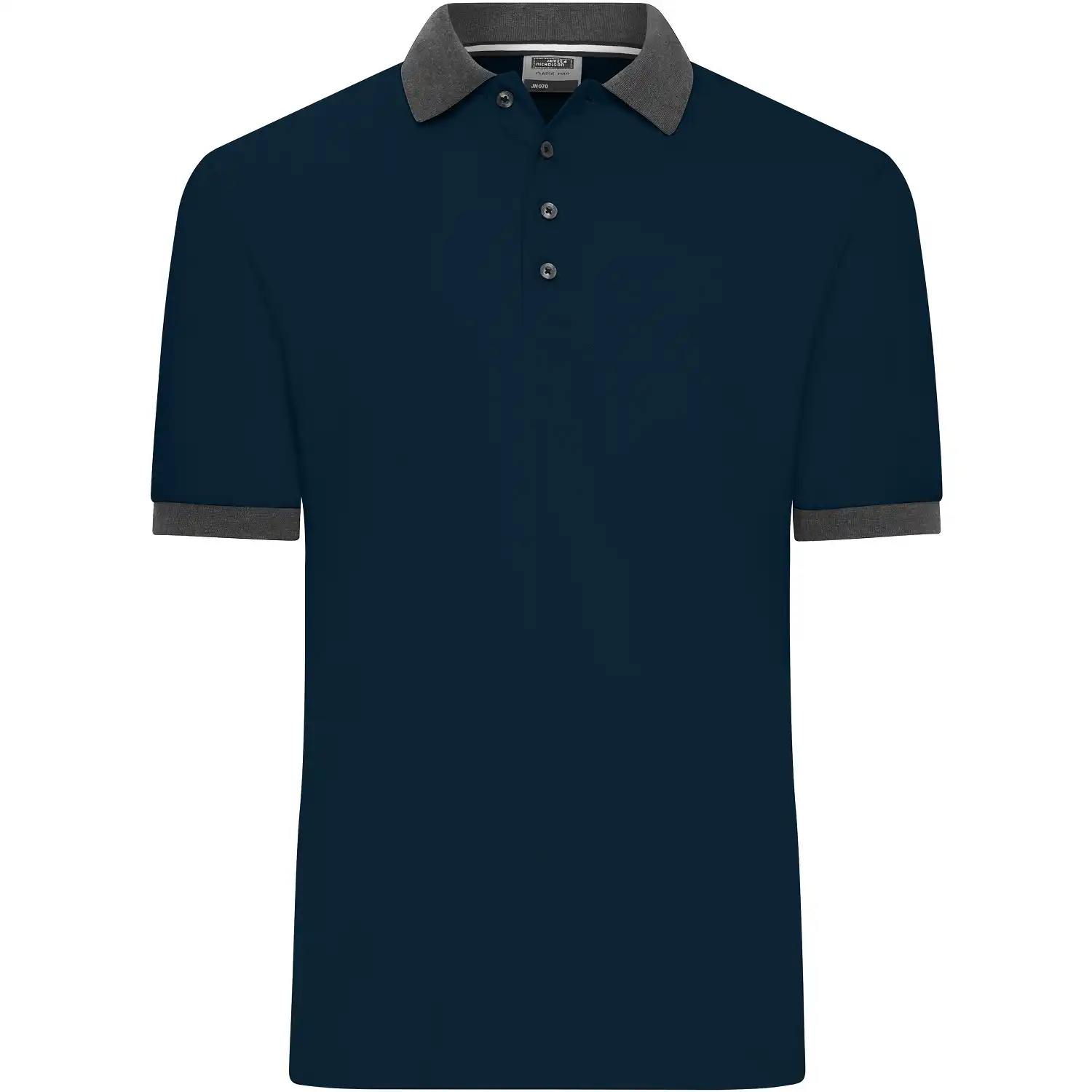 Polo-Shirt "JN1304" in navy/anthracite-melange, S - Thumbnail 1