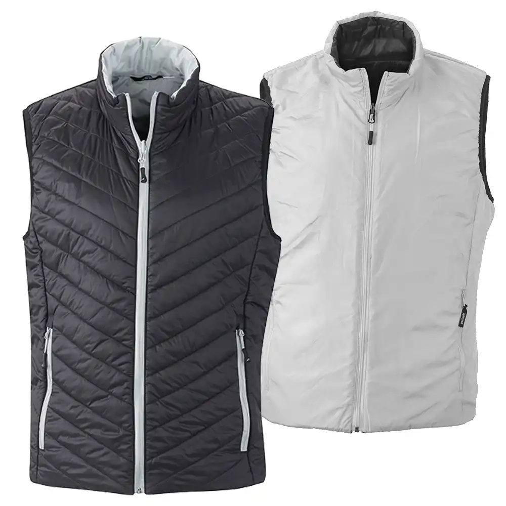 Wende Steppweste "JN1090" in black/silver, 3XL - Thumbnail 1